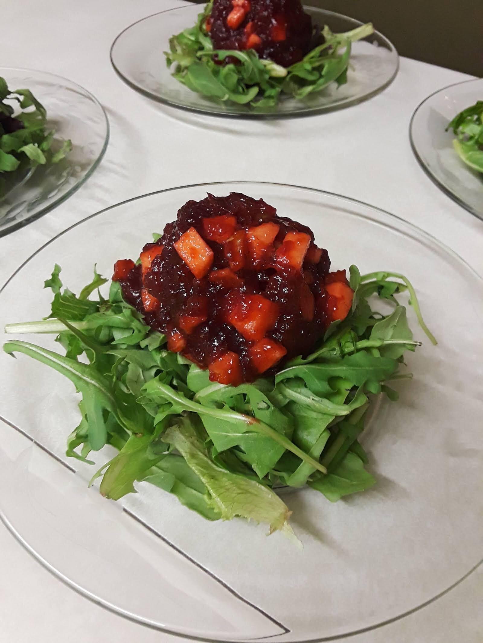 A cranberry apple salad made by Executive Chef Heather Chenault.