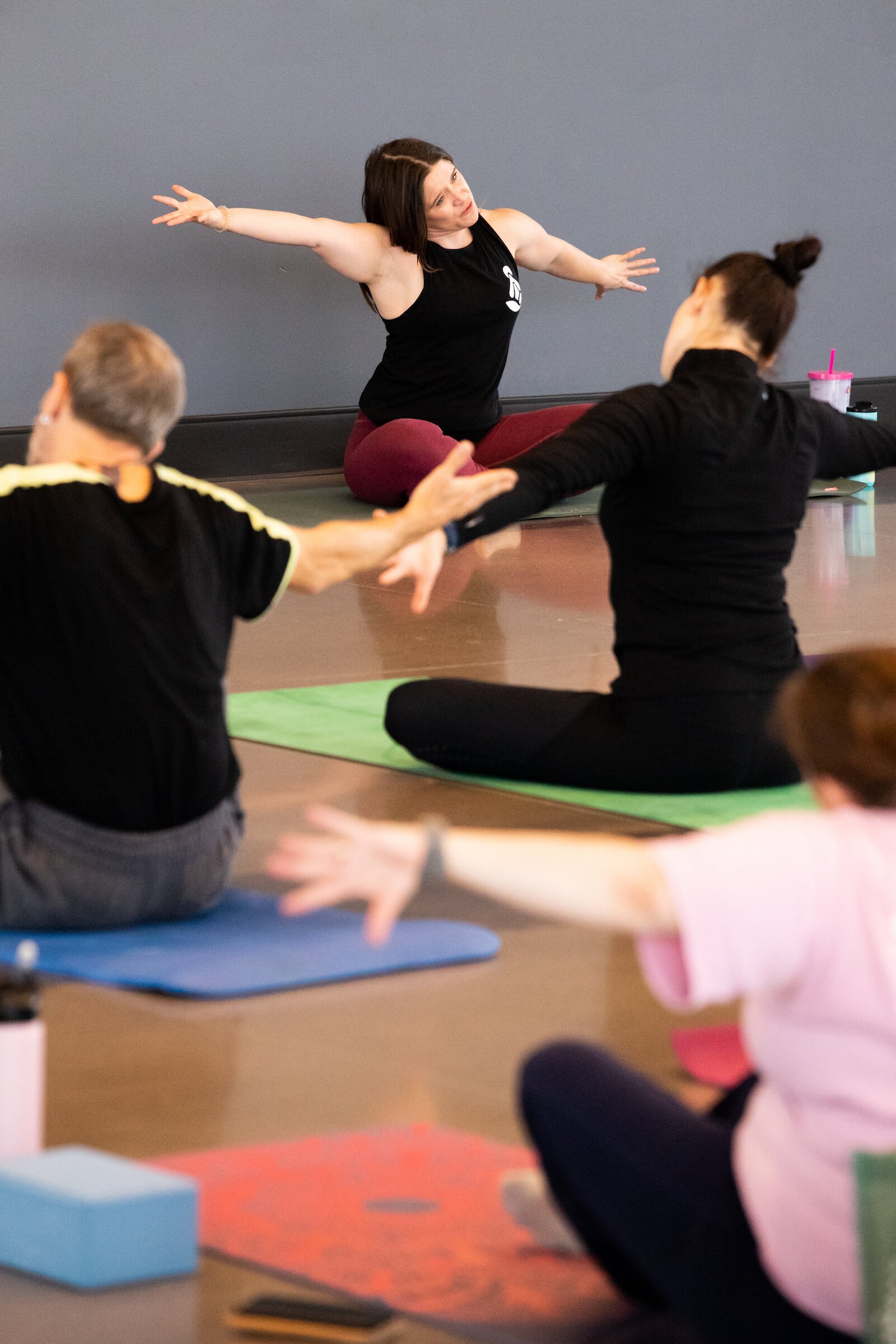 Chelsea Vona leads a class for Discover Yoga Fort Wayne.