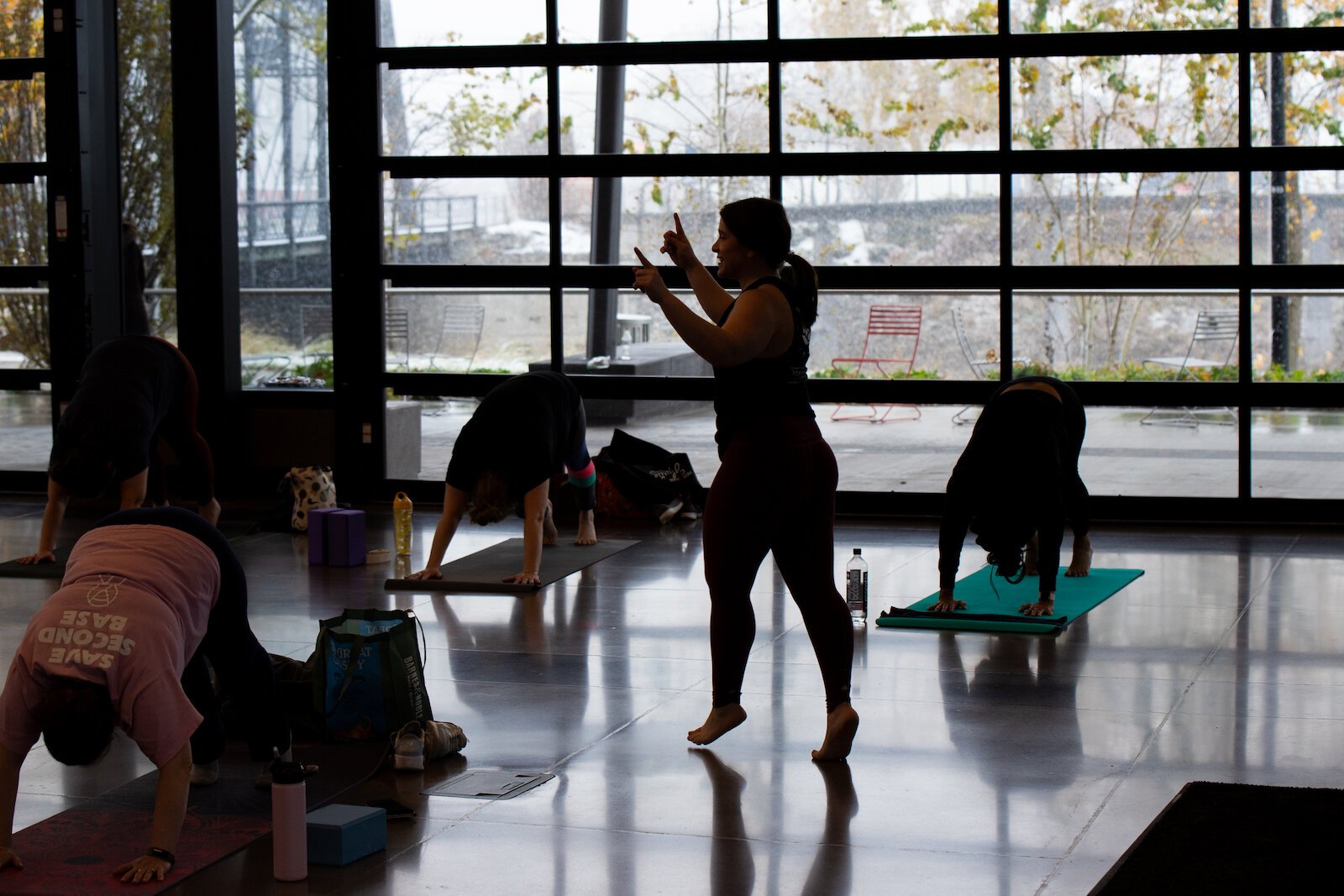 Chelsea Vona leads a class for Discover Yoga Fort Wayne.