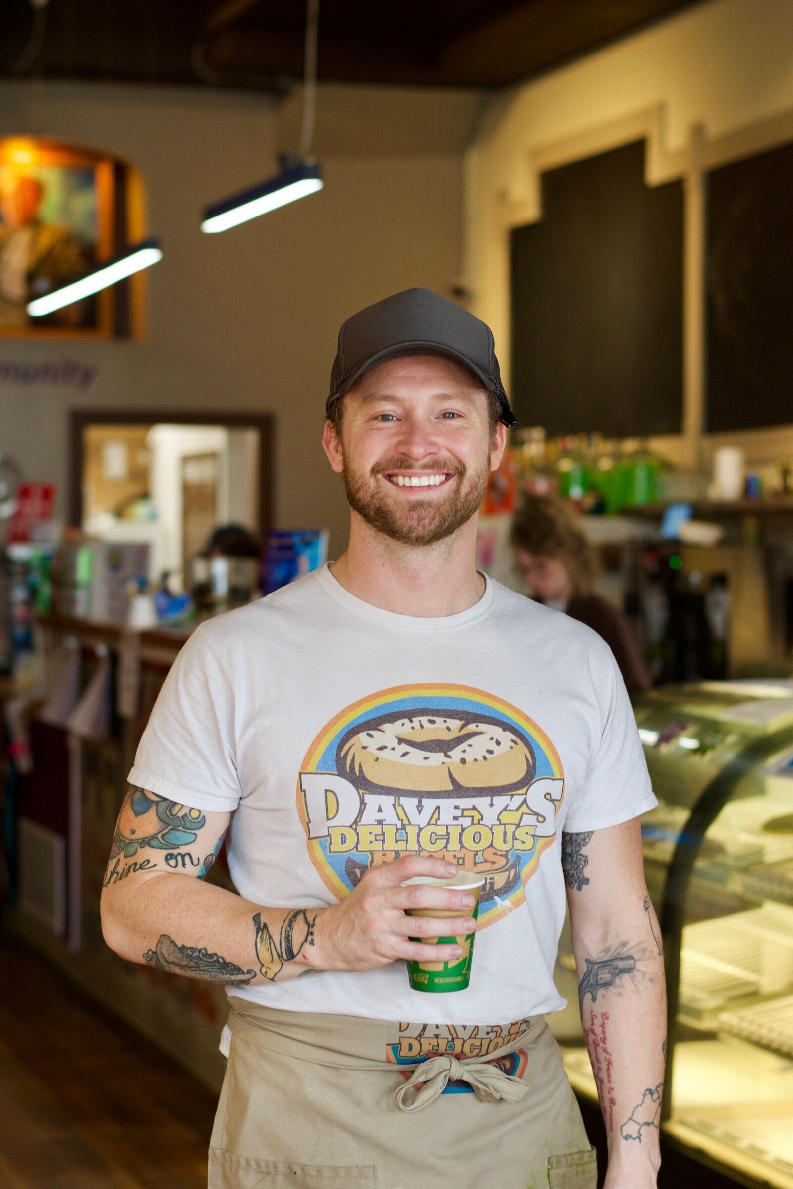 Davey Heritier moved from Los Angeles to Fort Wayne to open his steamed bagel sandwich shop Davey's Delicious Bagels.
