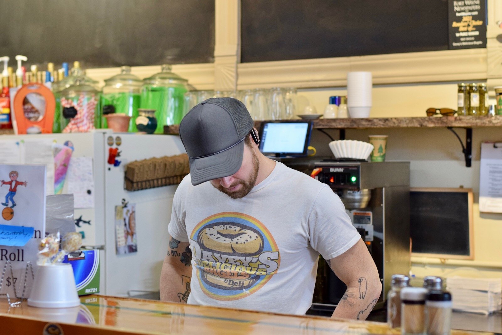 Davey Heritier opened his steamed bagel sandwich shop Davey's Delicious Bagels in Fort Wayne during the COVID-19 pandemic.