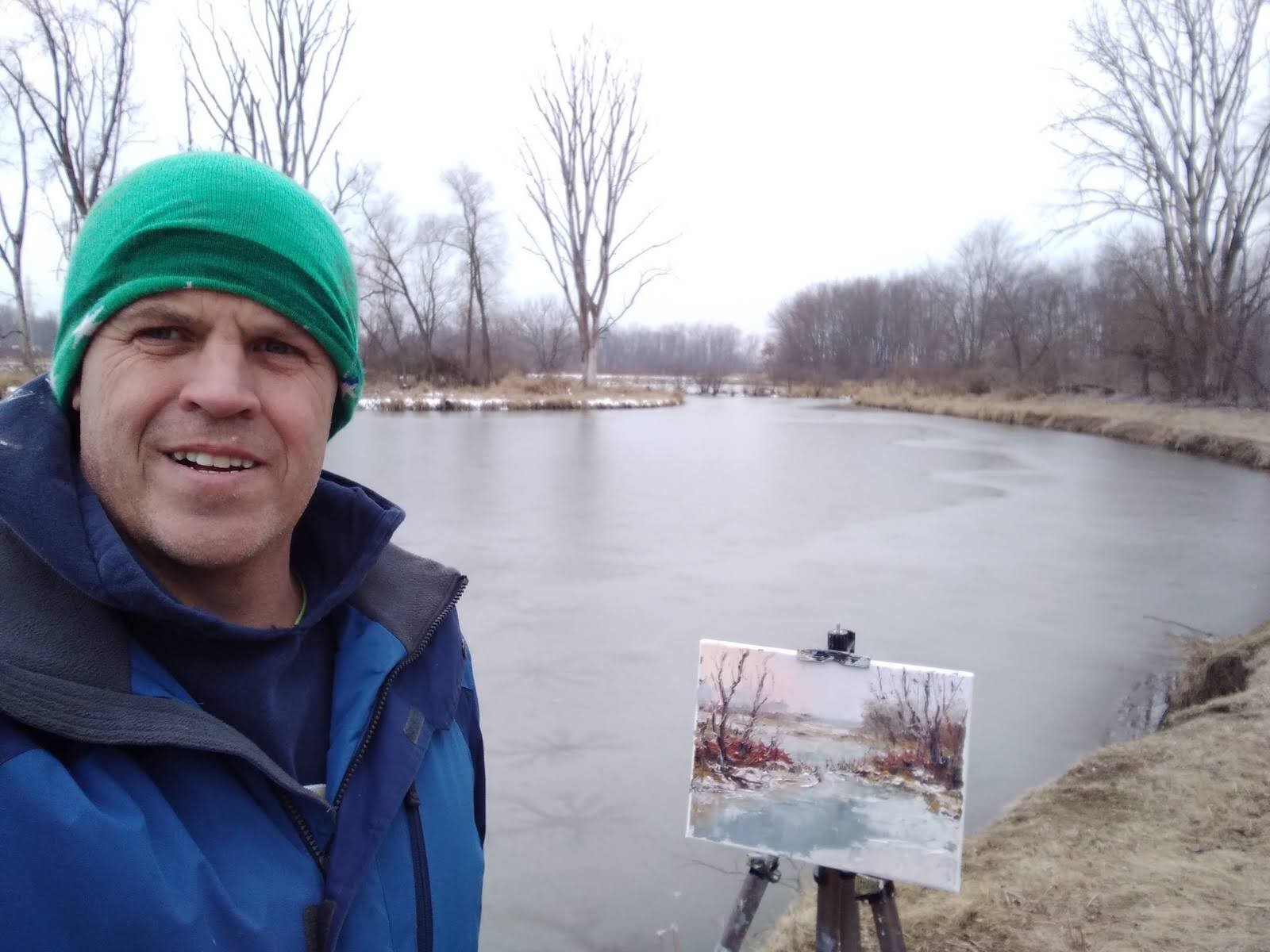 David Broerman member of Fort Wayne Artists Guild plein air paints.