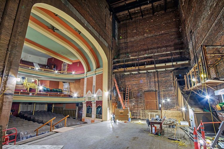 Eagles Theatre has a large stage to work with since it was originally built for live performances.