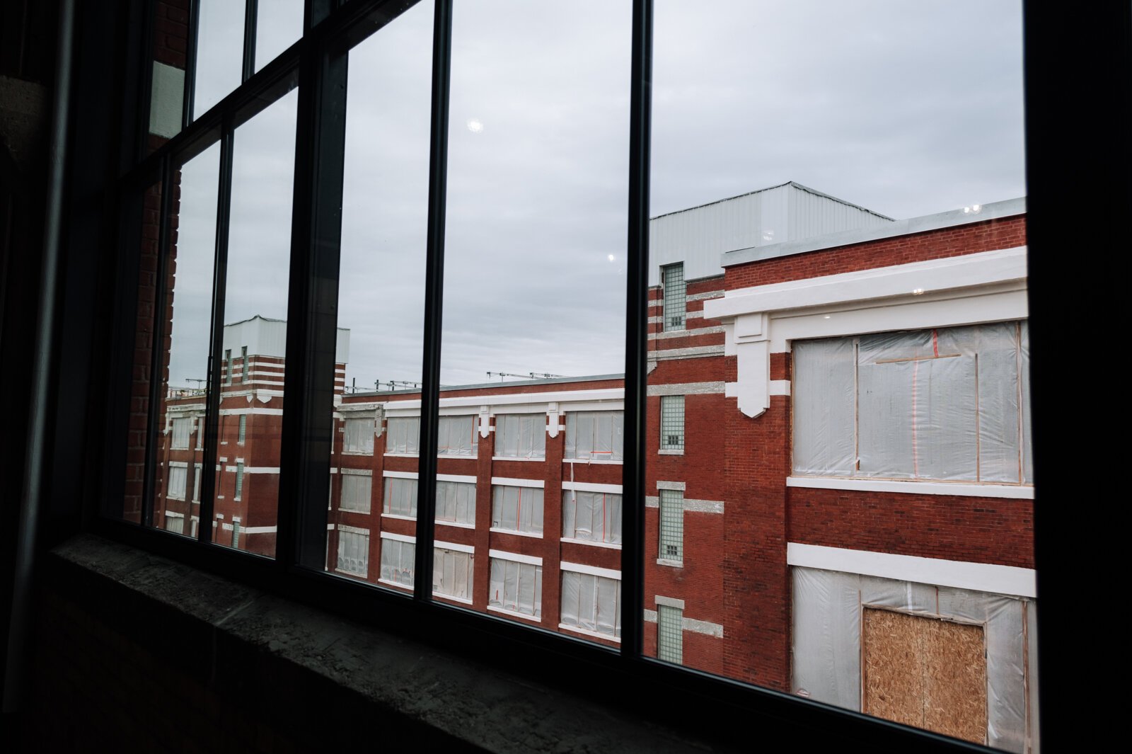 Exterior photos of West Campus buildings under construction on the Electric Works campus during a media tour on December 3, 2021. 