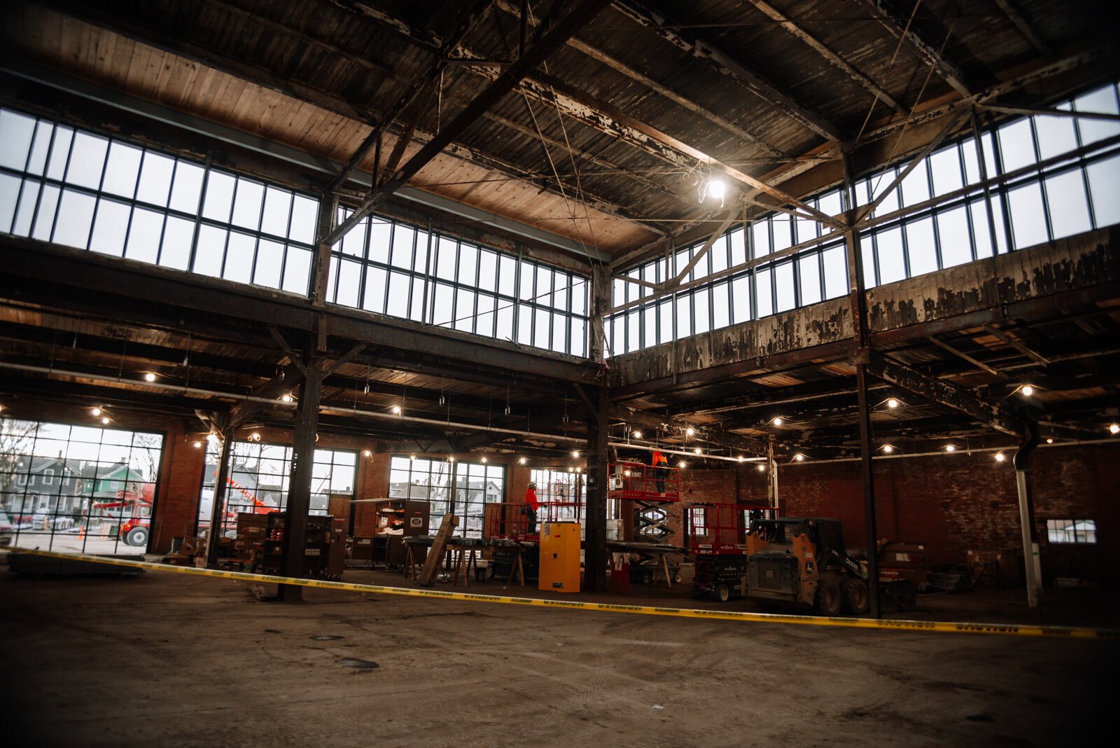 This building under construction on the West Campus of Electric Works will be a mixed-use space for food businesses, including Conjure Coffee. (December 2021)