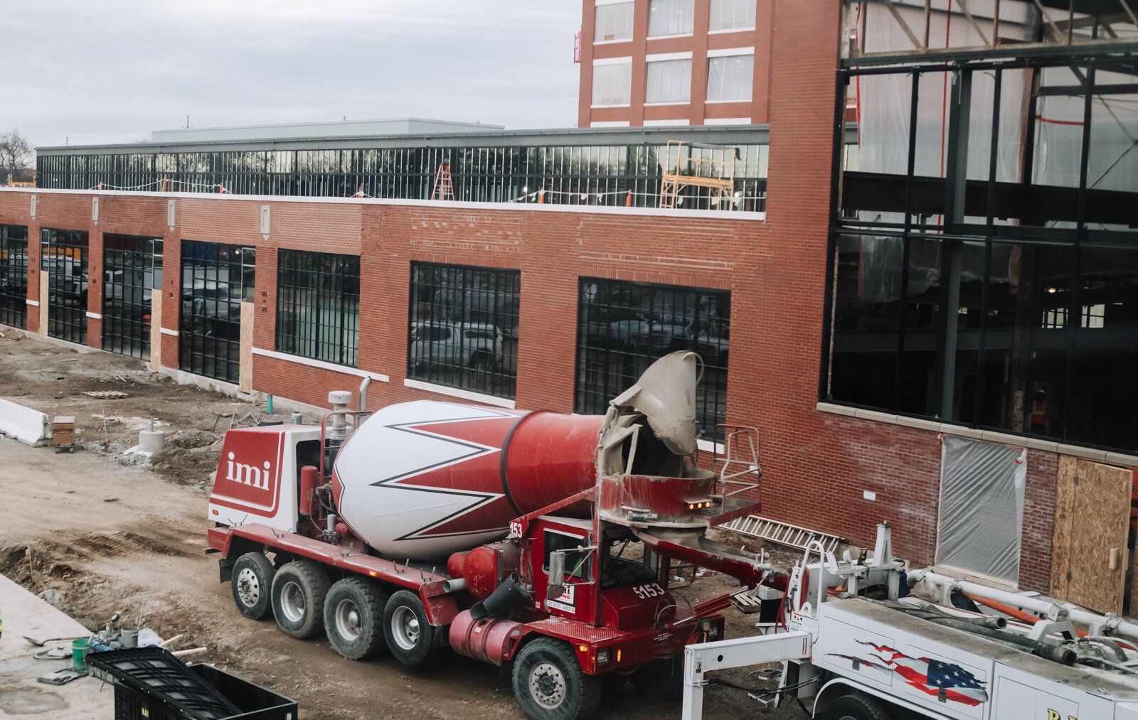 Exterior photos of West Campus buildings under construction on the Electric Works campus during a media tour on December 3, 2021. 