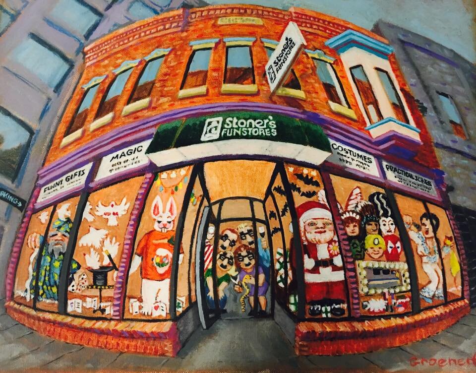 Stoner's Funstore's facade, as imagined by artist Diana Groenert