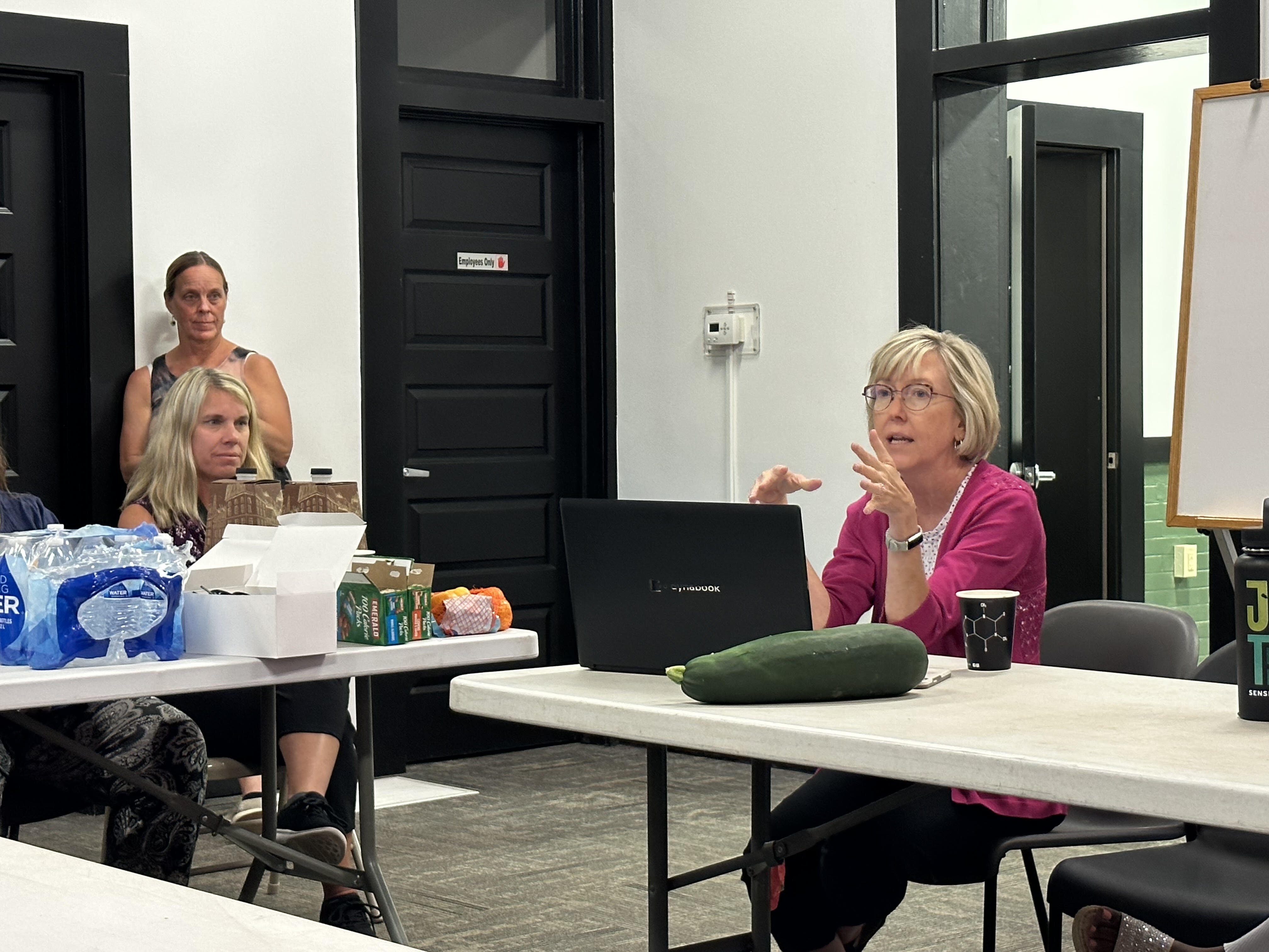 Mary Tyndall speaks at an Allen County Food Insecurity Nutrition Network (FINN) meeting.
