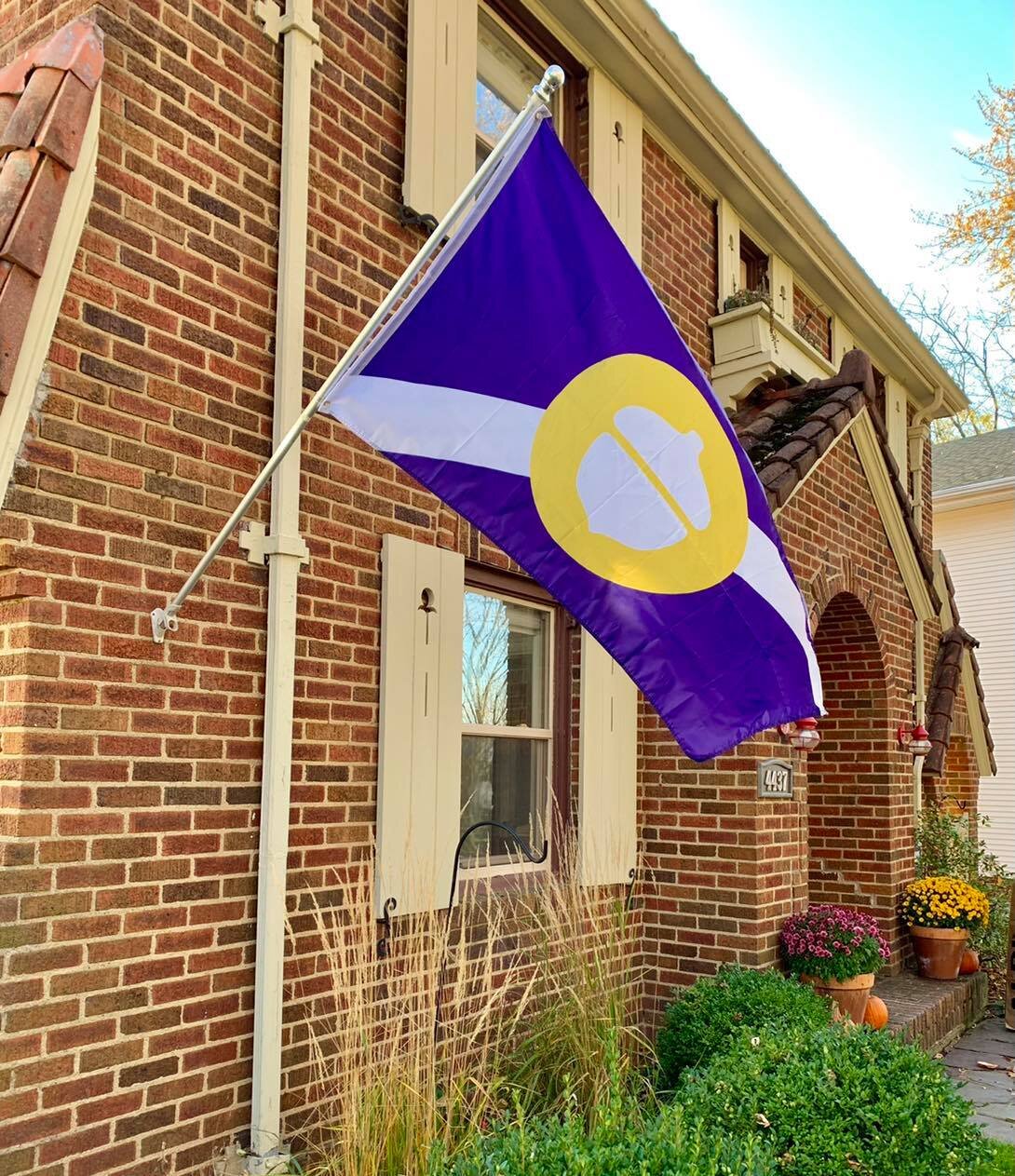 The Historic Southwood Park flag hangs proudly on neighbors' homes. Flags can be ordered online for $20.