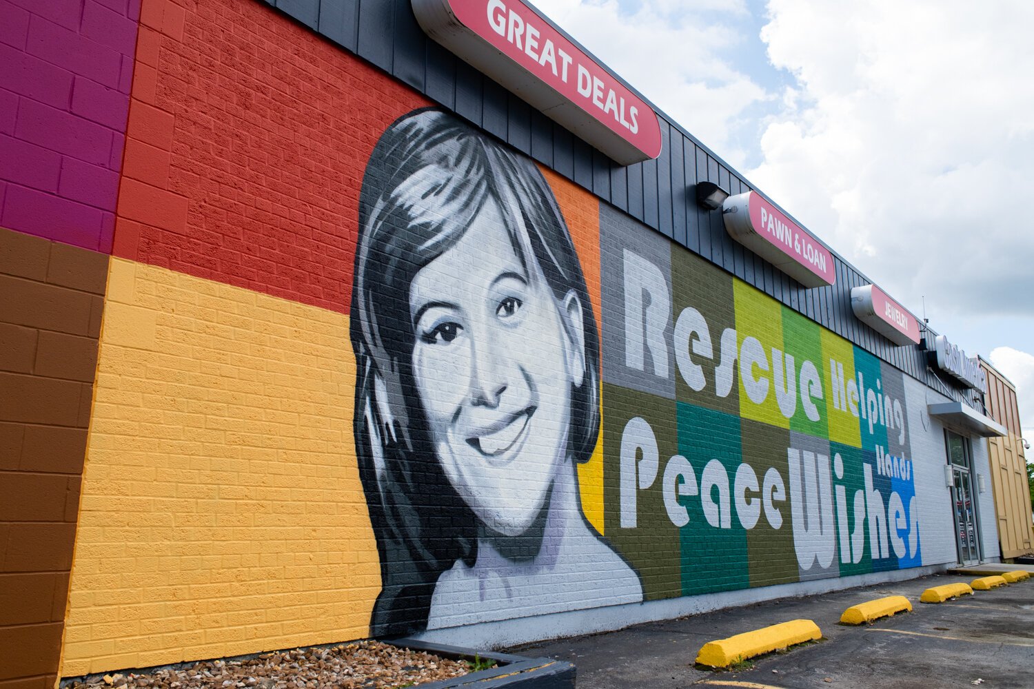 A Faces of the Fort mural at 4335 S. Anthony Blvd. depicts Irene Paxia, nominated for her work with Amani Family Services.