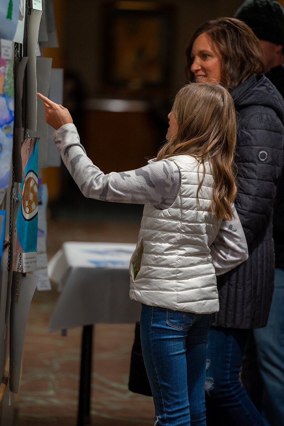 Students explore the Clark Gallery on a field trip.