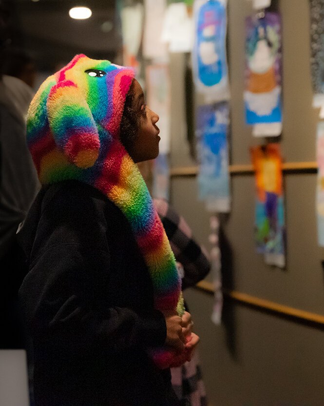 Students explore the Clark Gallery on a field trip.