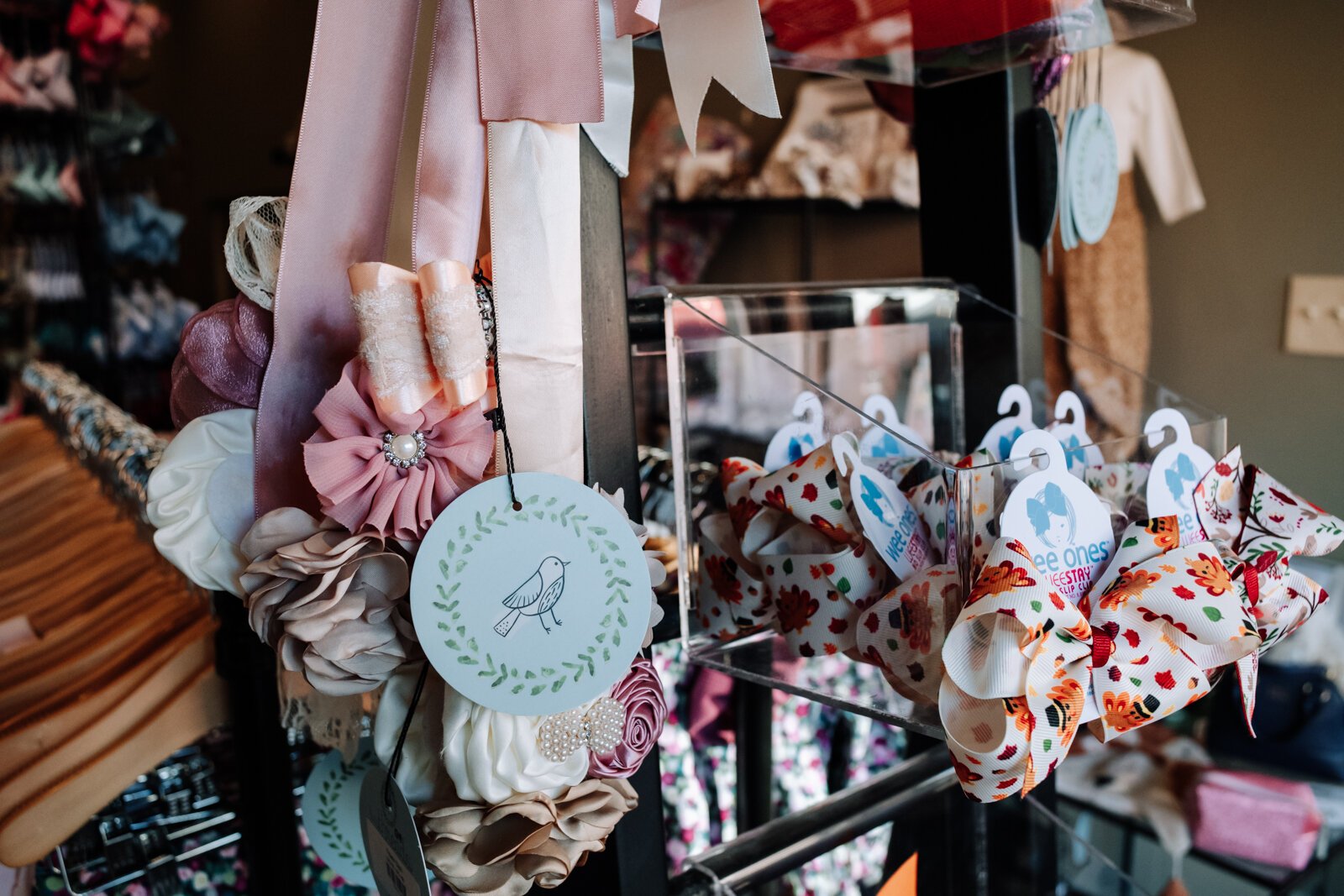 Bows on display at Tiny Threads at 47 W. Market St. in Wabash.