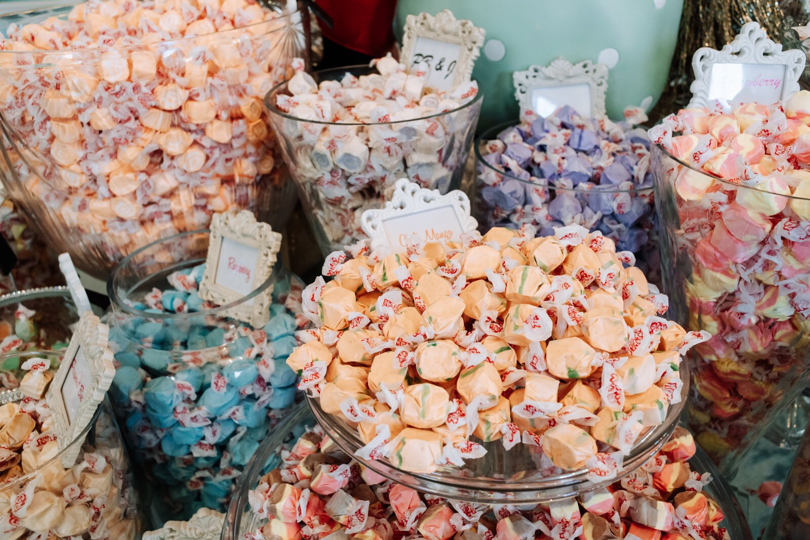 The taffy display at Spoonful of Sugar at 138 1st St. in Roanoke.