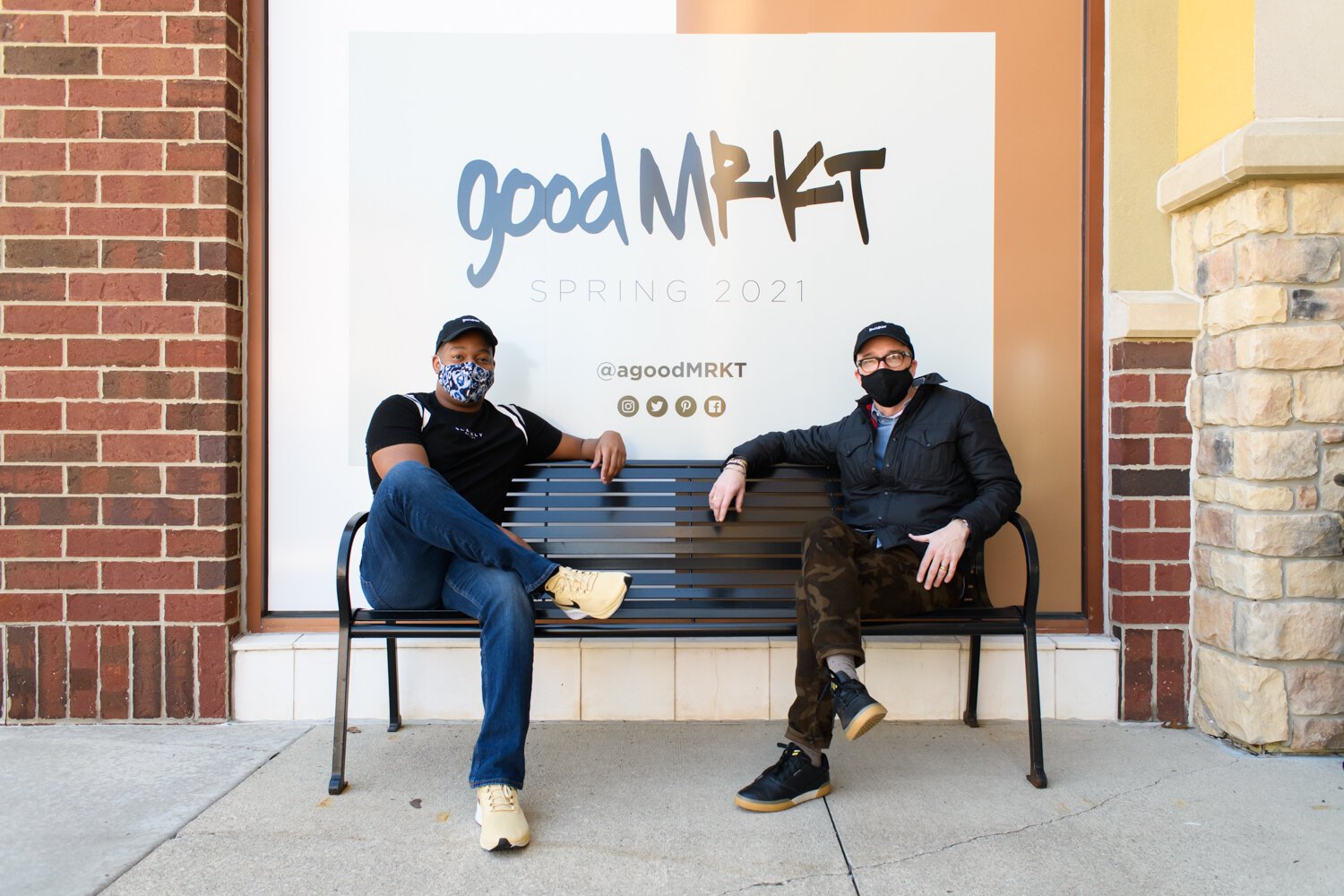 Joshua Raines of STAR 88.3, left, and Harry Cunningham of Vera Bradley, right, are on the leadership team behind goodMRKT.