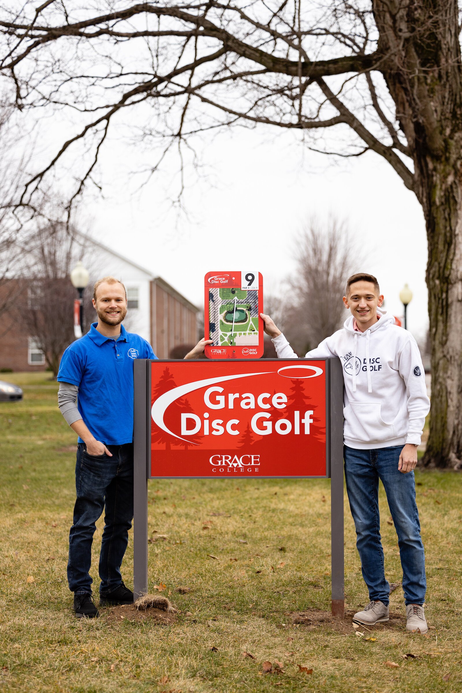 Andy Phipps and Alaister McFarren, both graduates of Grace College, recently opened Circle Disc Golf in Warsaw.