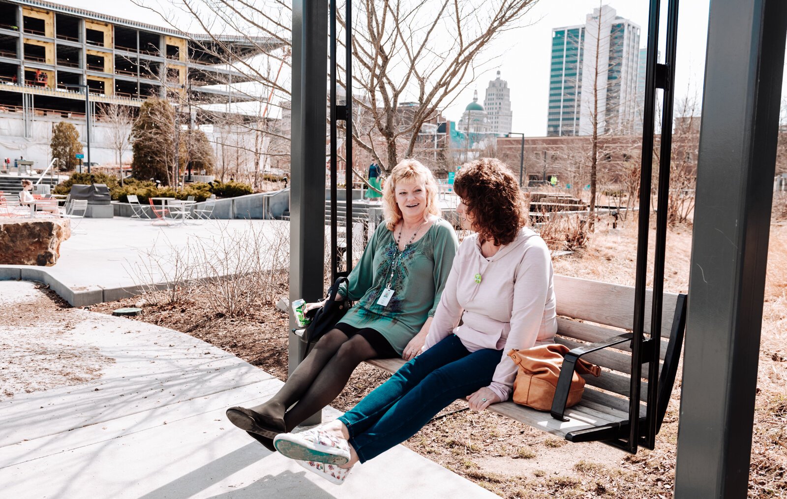 Parks and green infrastructure function as "backyards" for city-dwellers Downtown.