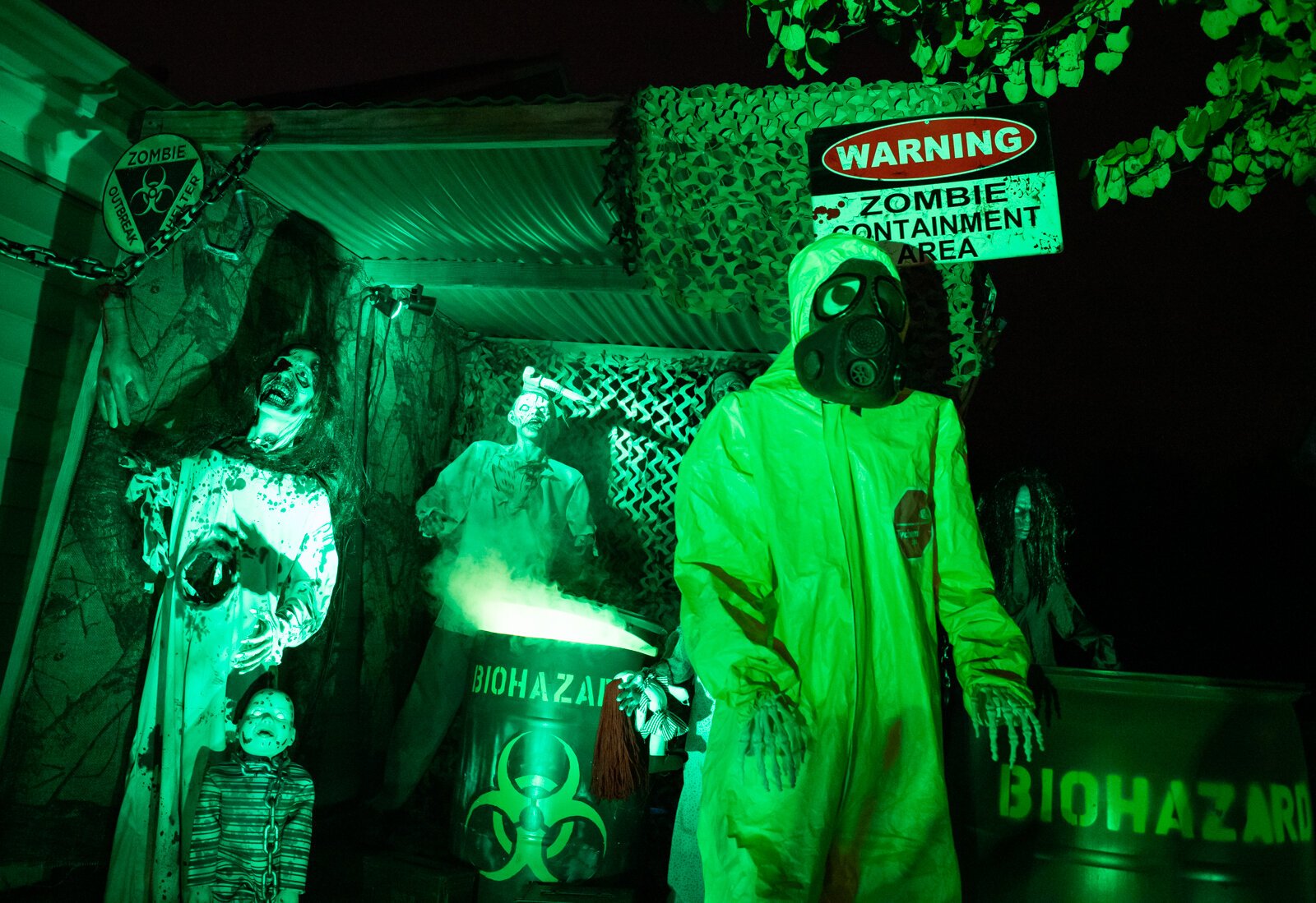 The "Zombie Zone" Halloween decor at 2912 Sweet Cider Rd.