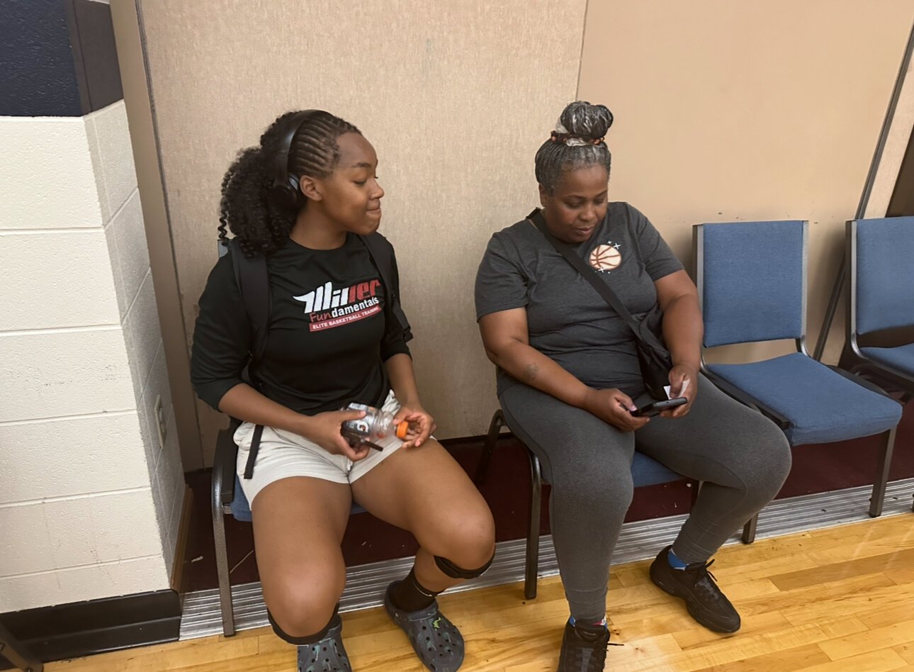 Harvest Green, 14, and her mother, Bettie Hunter, at a recent practice.