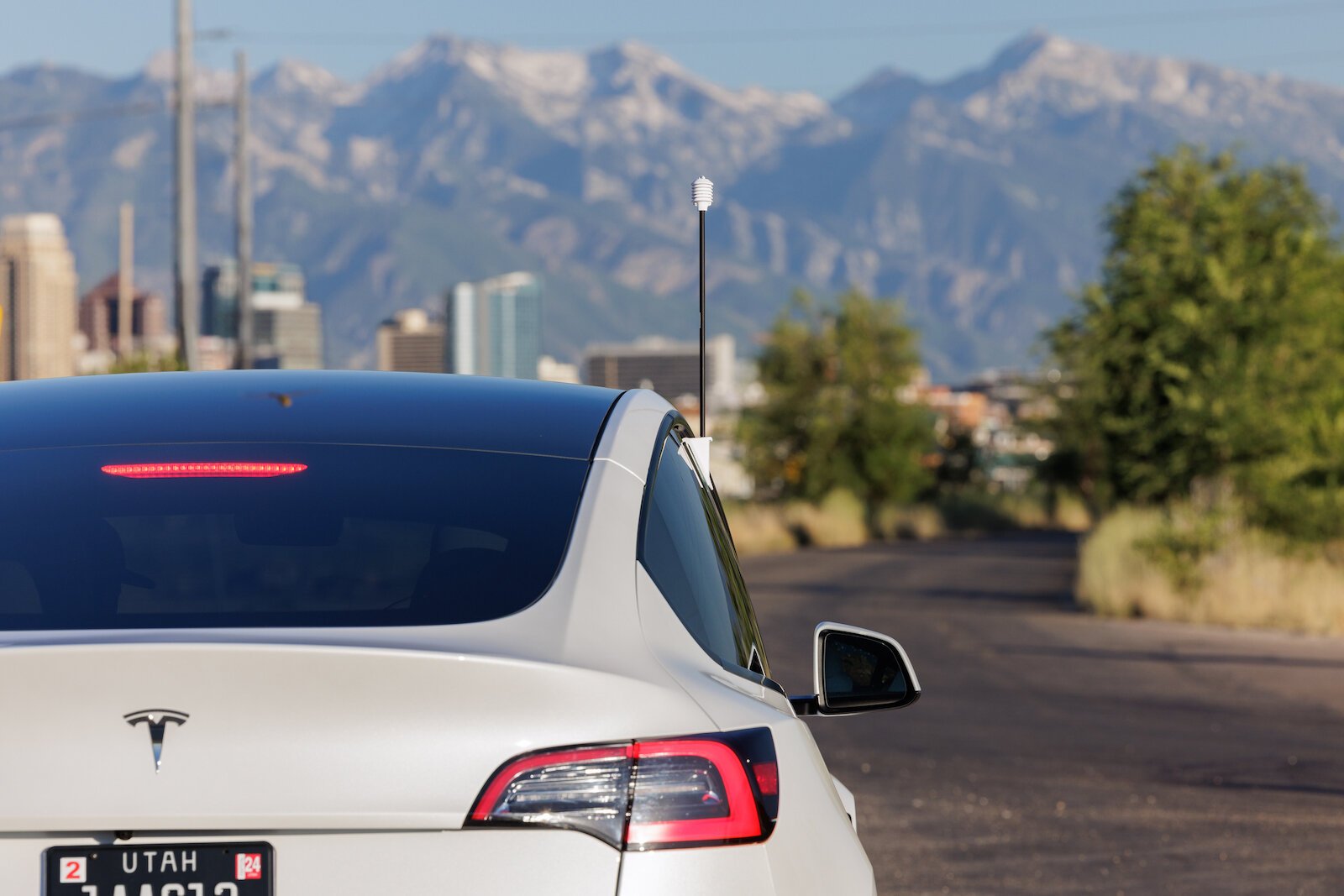 A heat sensor from CAPA Strategies attached to a car in Utah.