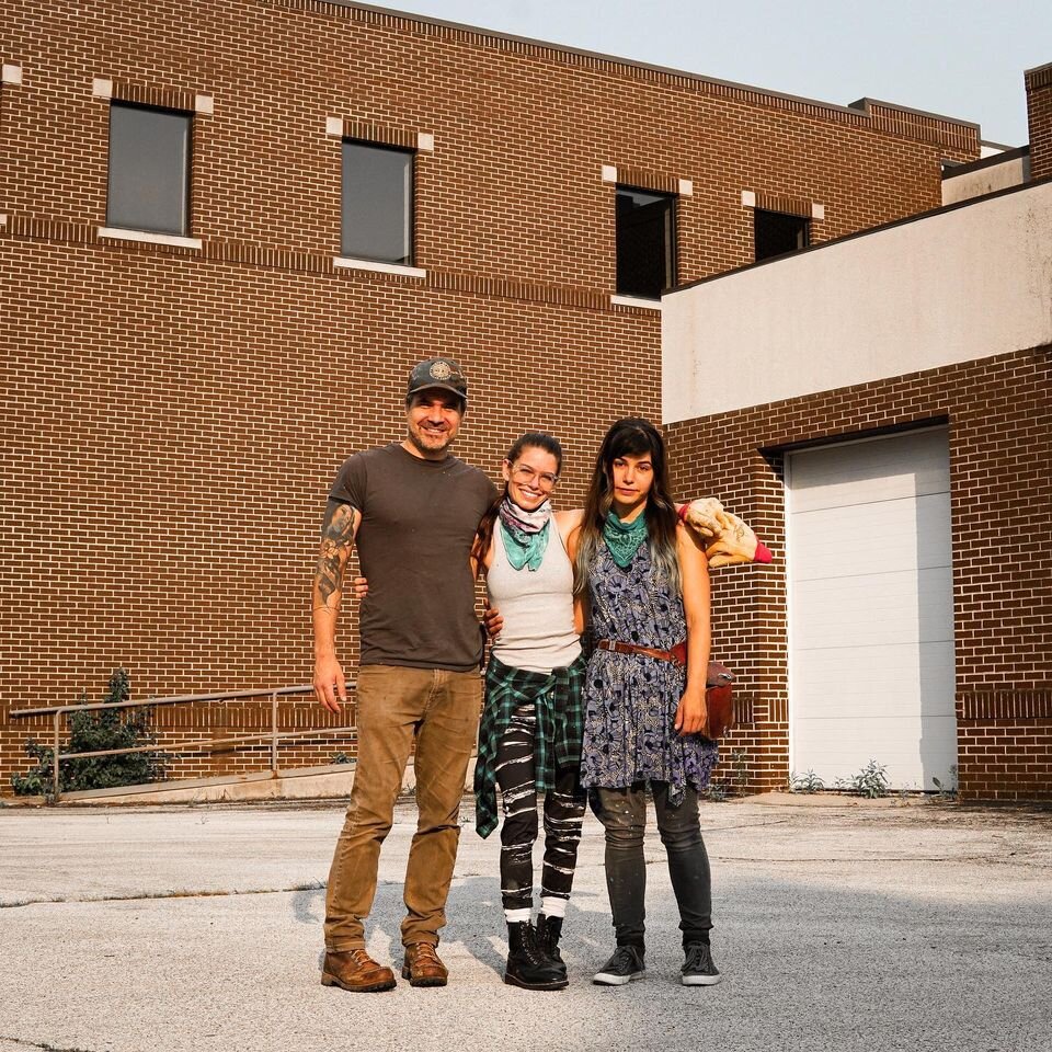Jennie Plaster, right, with her sister, Lorry Plasterer, center, and brother-in-law, Rick Amieva, left, purchased the old Herald-Press building at 7 N. Jefferson St. in Huntington to grow their ventures.