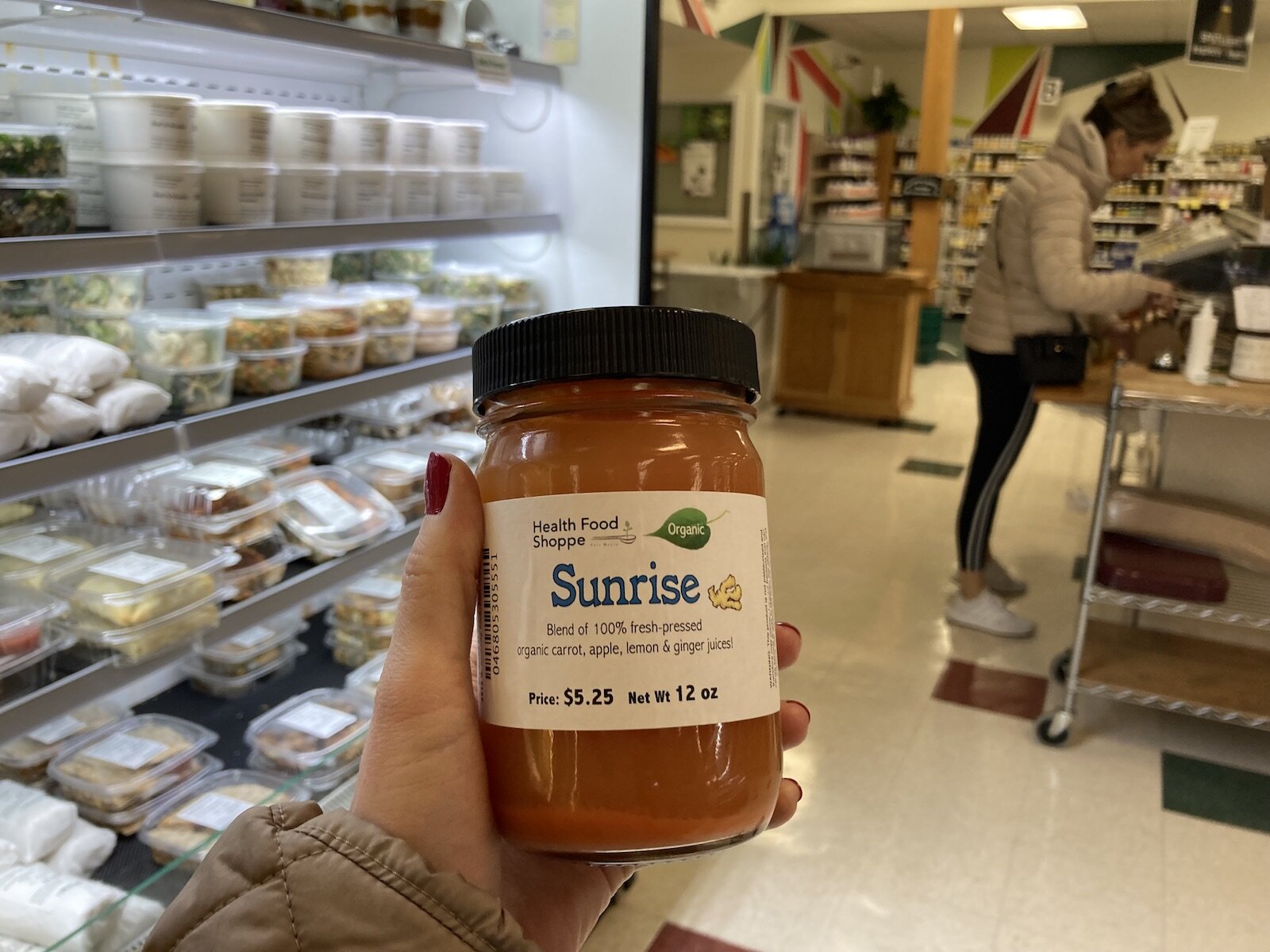Sunrise juice made fresh by the Health Food Shoppe is a staff favorite.