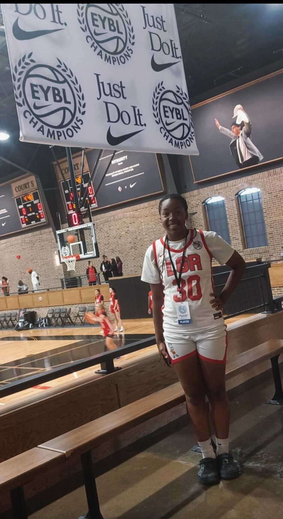 Harvest Green, 14, plays for the Nike Lady Gym Rats and is coached by Miller.