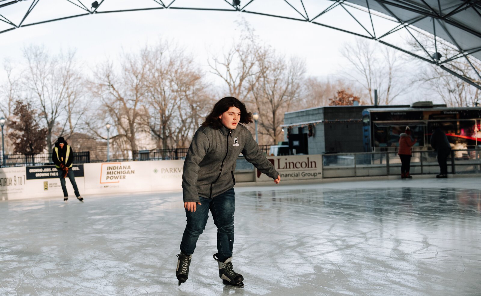 Headwaters Park Ice Rink at 333 S.Clinton St.