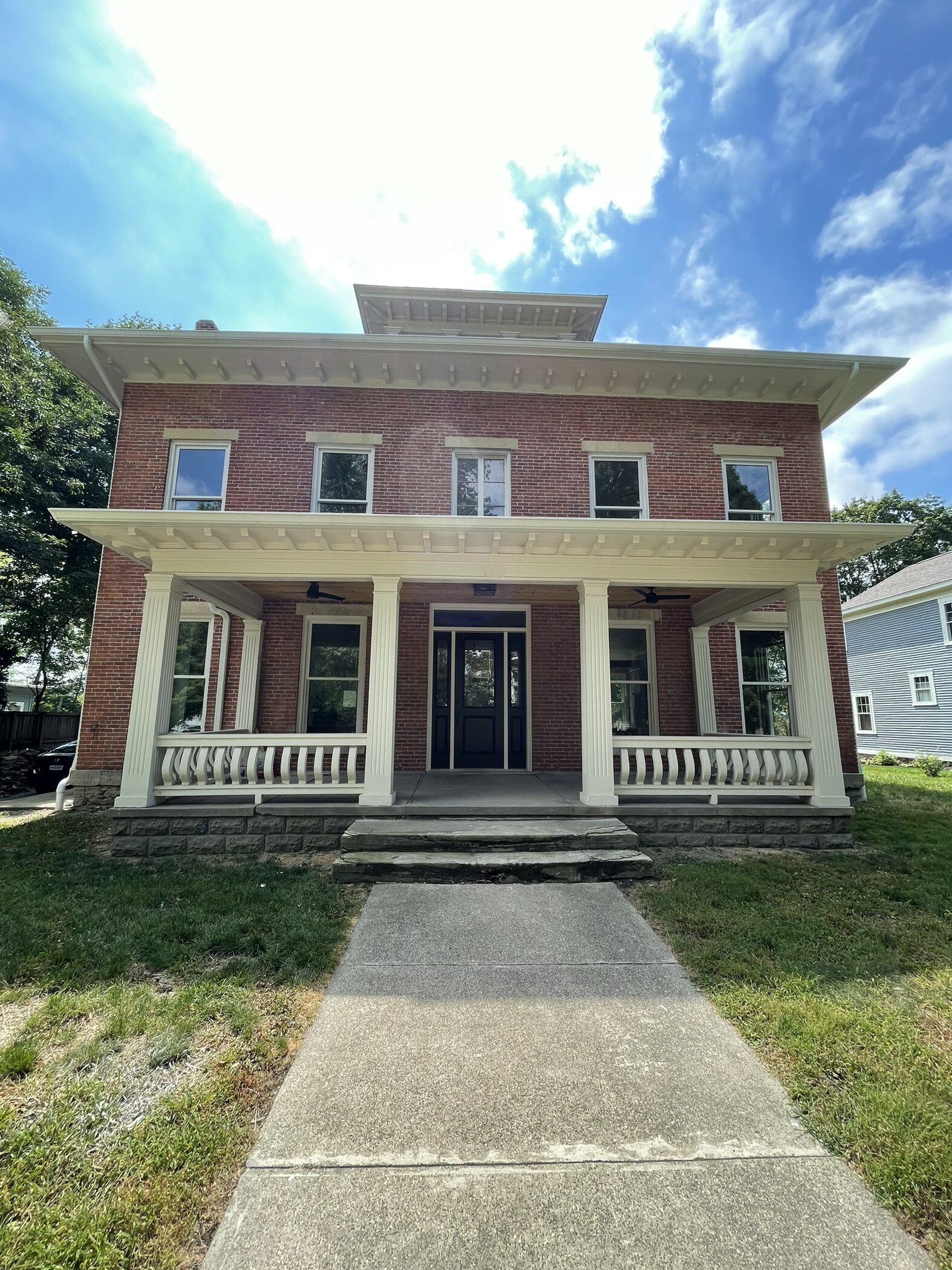 The exterior of the Bain's home.