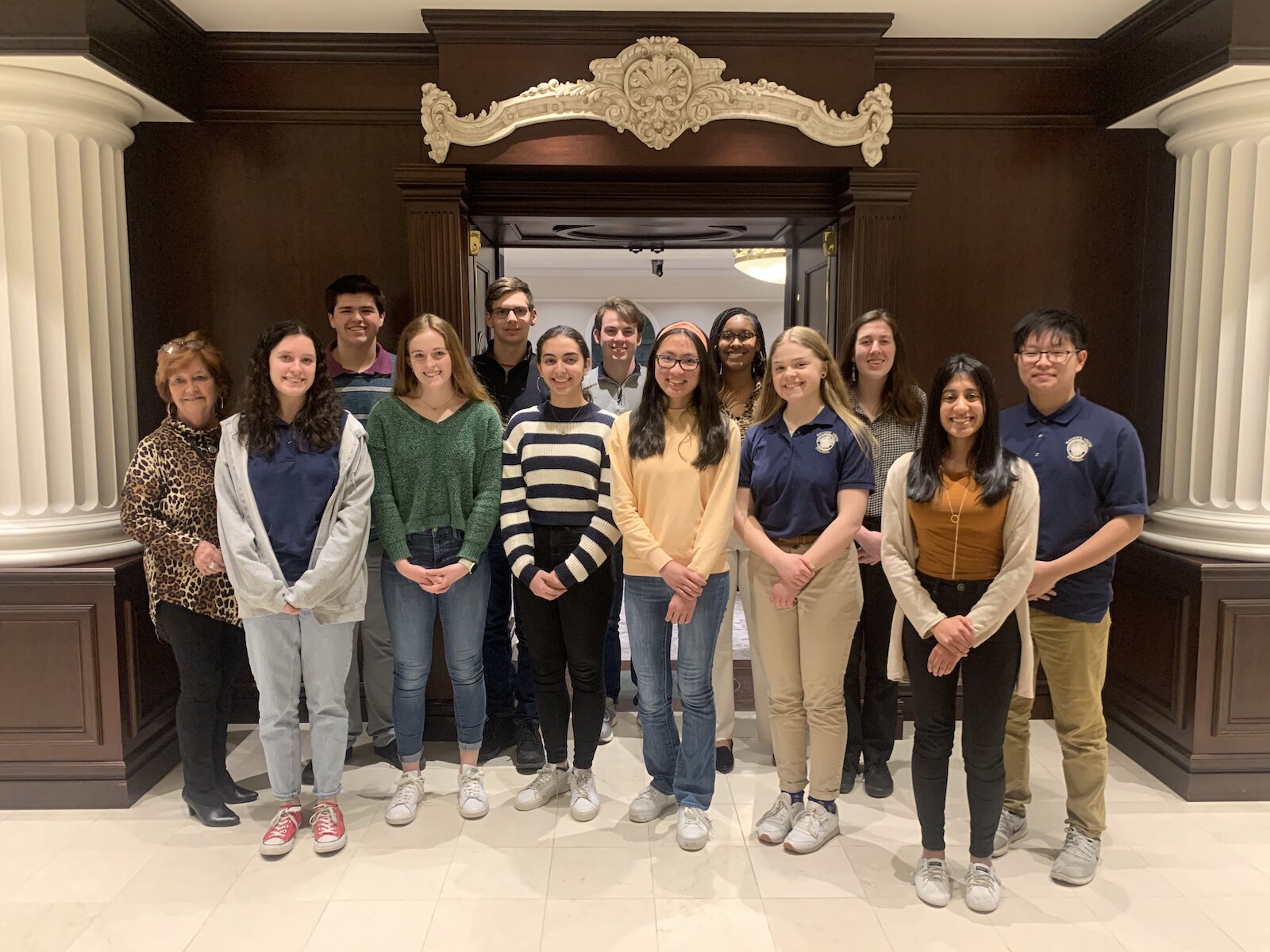 The Mayor's Youth Engagement Council members and supervisor Karen Richards.