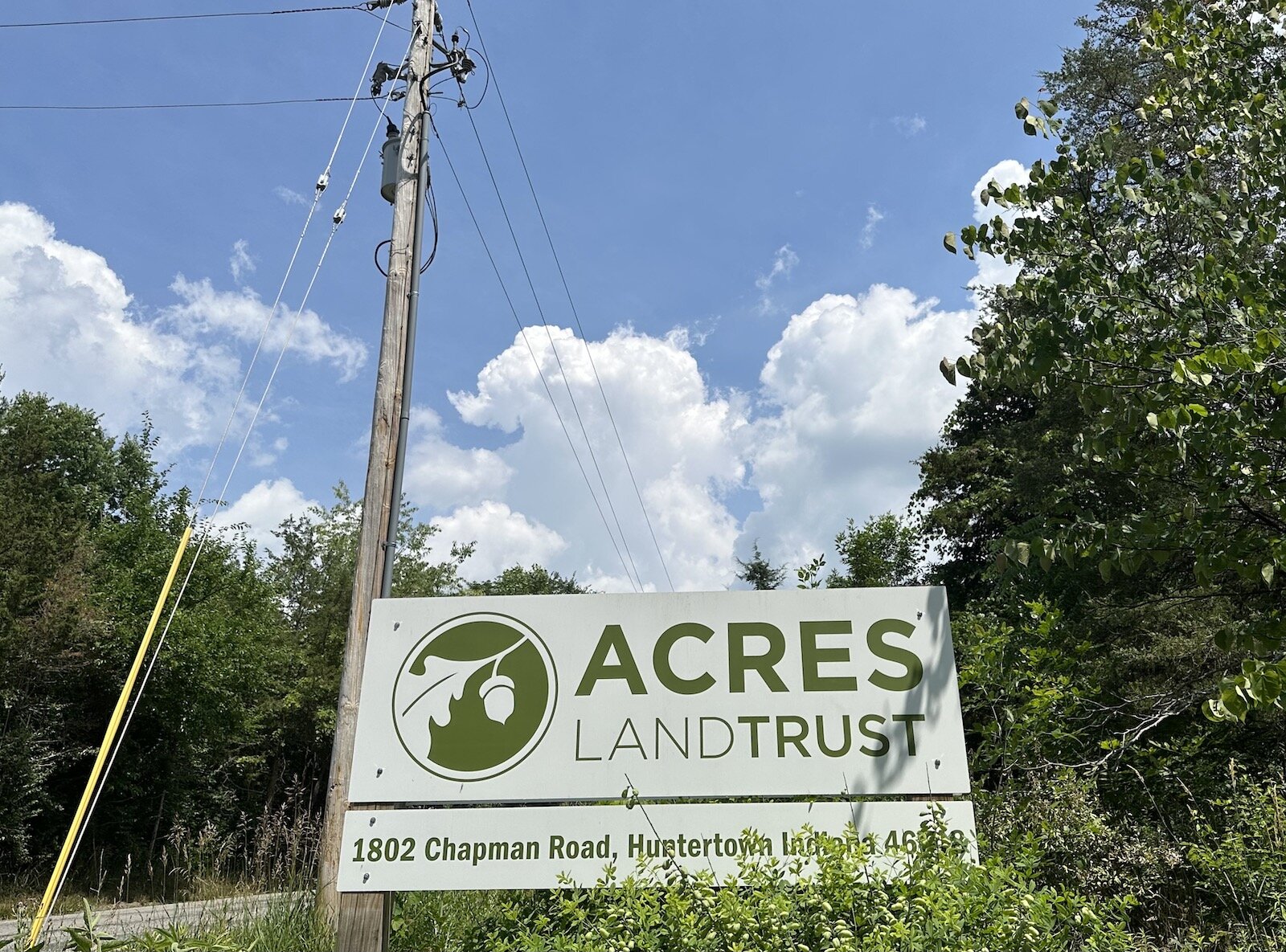 The sign at the front entrance of ACRES Land Trust office.