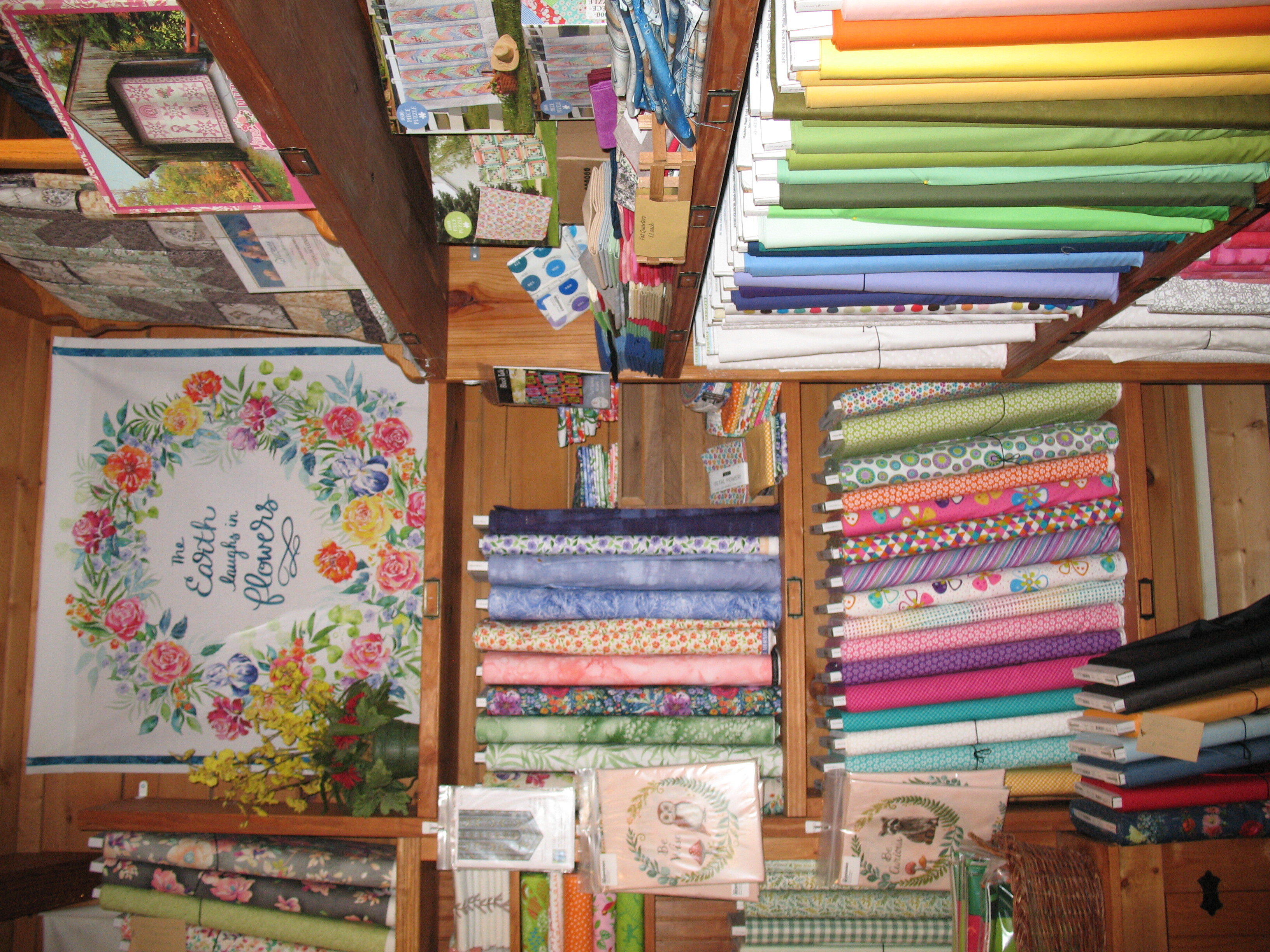 Fabrics on display at Cheryl Ross' store, Heaven on Earth.