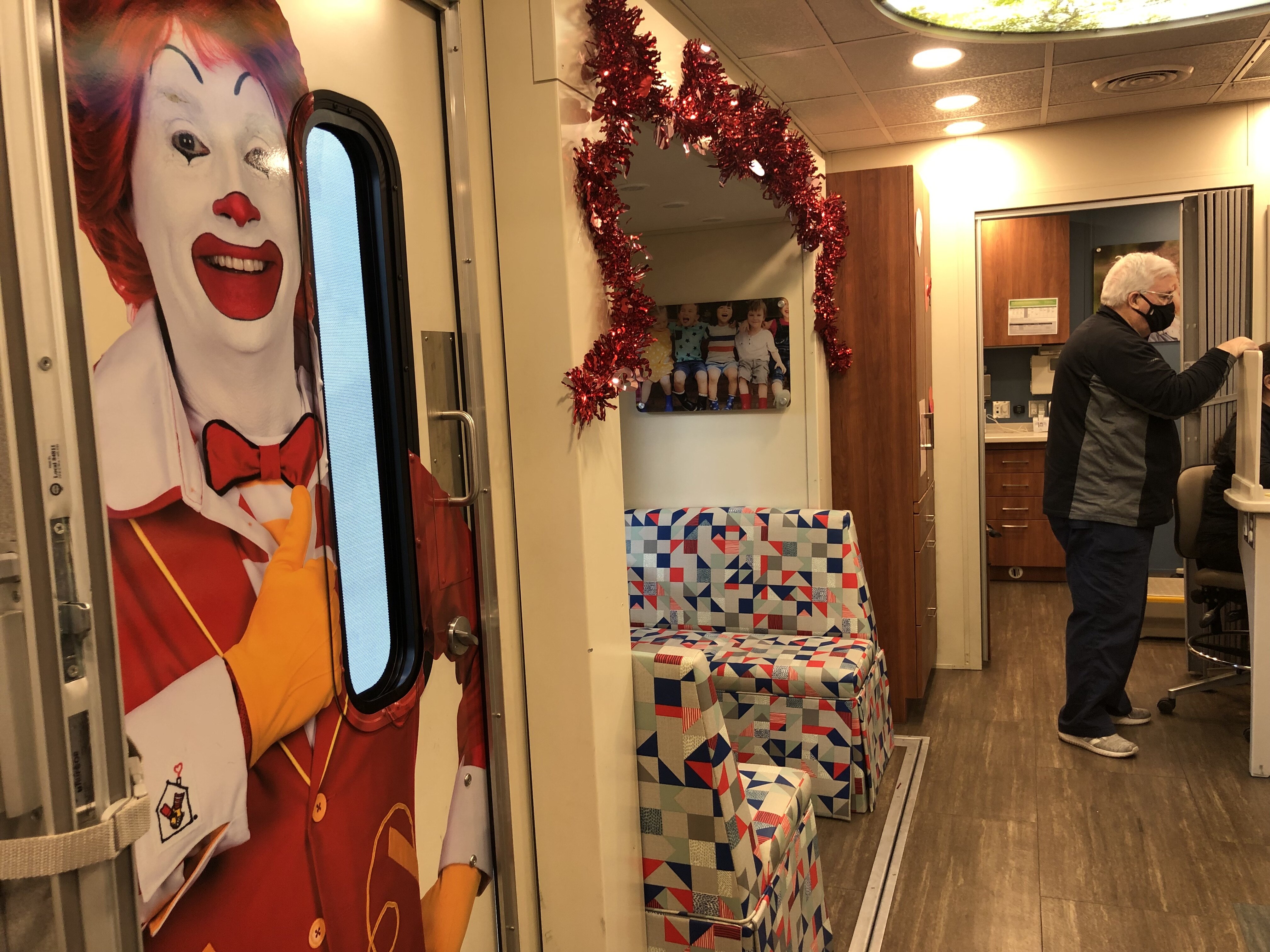 Inside the Ronald McDonald Care Mobile.