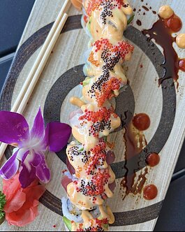 Saisaki's sushi menu is expansive with unique homages to Fort Wayne.