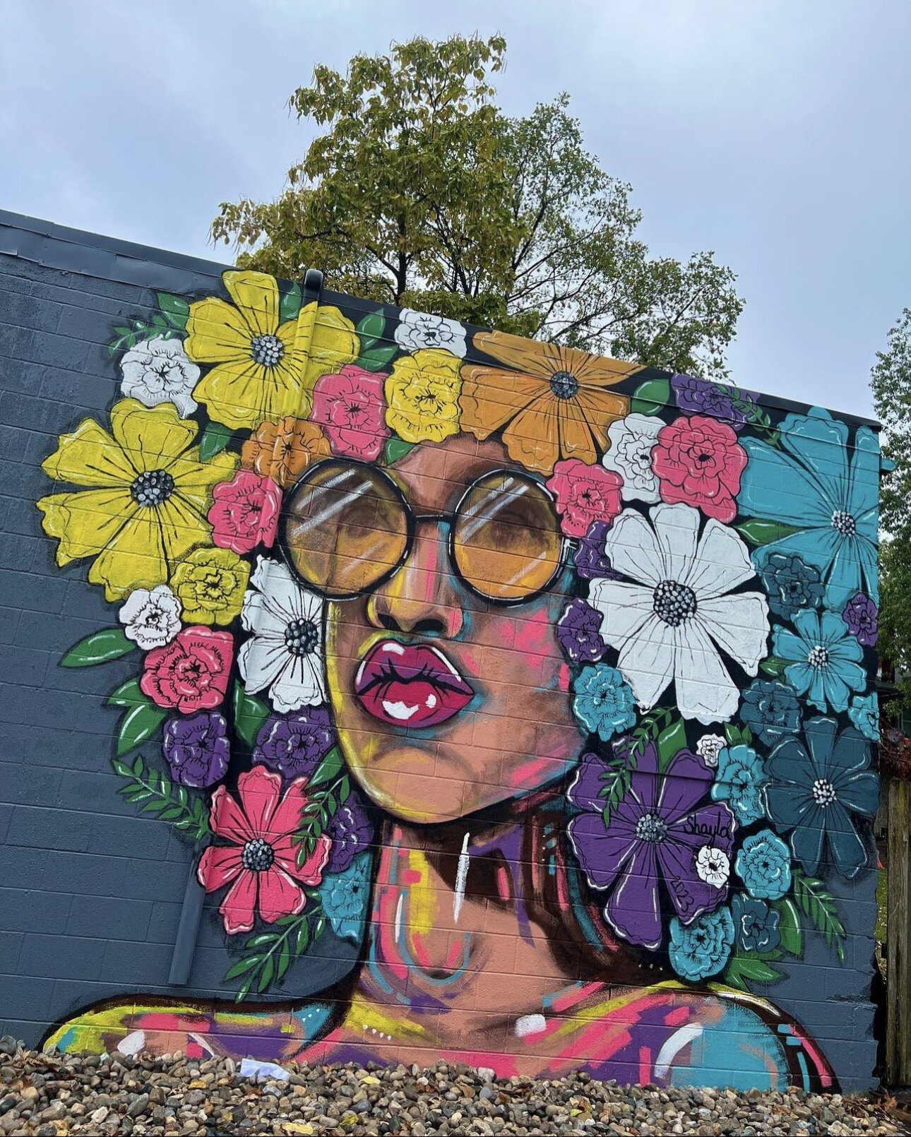 The mural "Urban Beauty" by Fort Wayne artist Shayla.