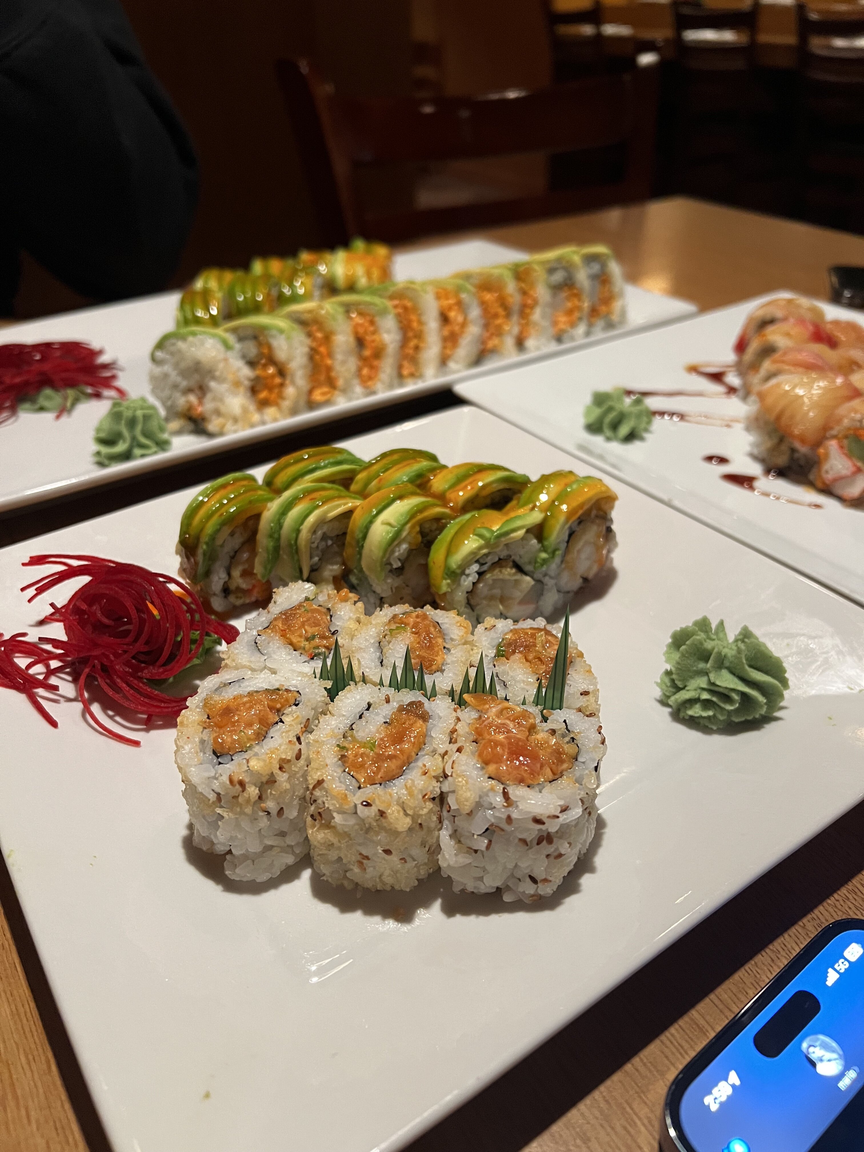 The Aloha Roll and Spicy Tuna Roll from ​​​​​​​Asakusa.