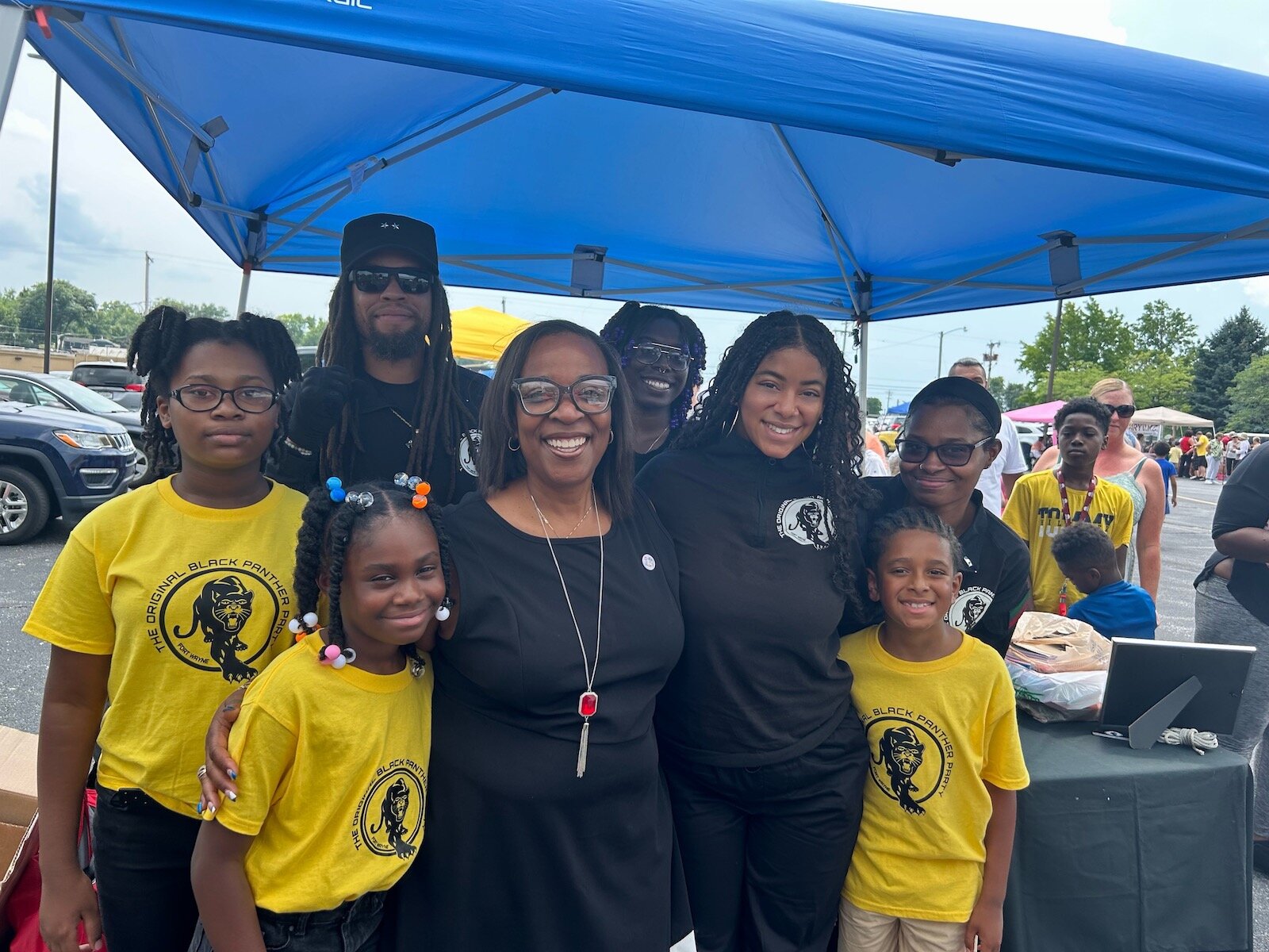 Briana Andrews with Mayor Sharon Tucker at the Annual Back To School Giveaway.