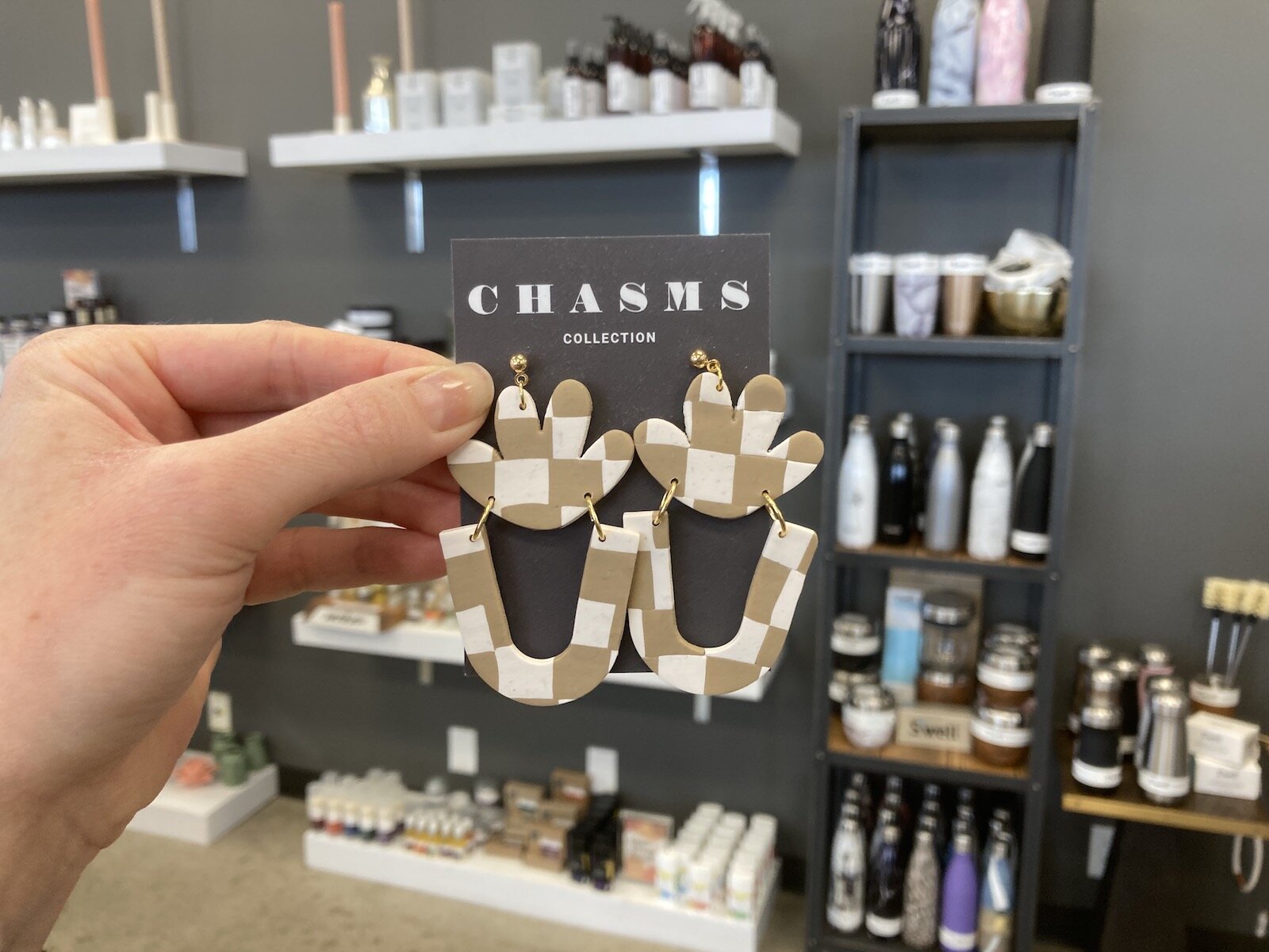 Chasms earrings are made in Fort Wayne.