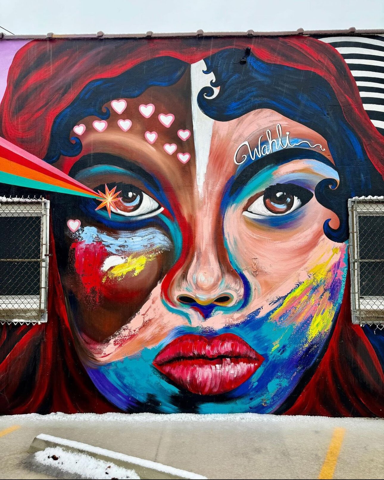Mural by America Carrillo on the Wells Street Corridor.