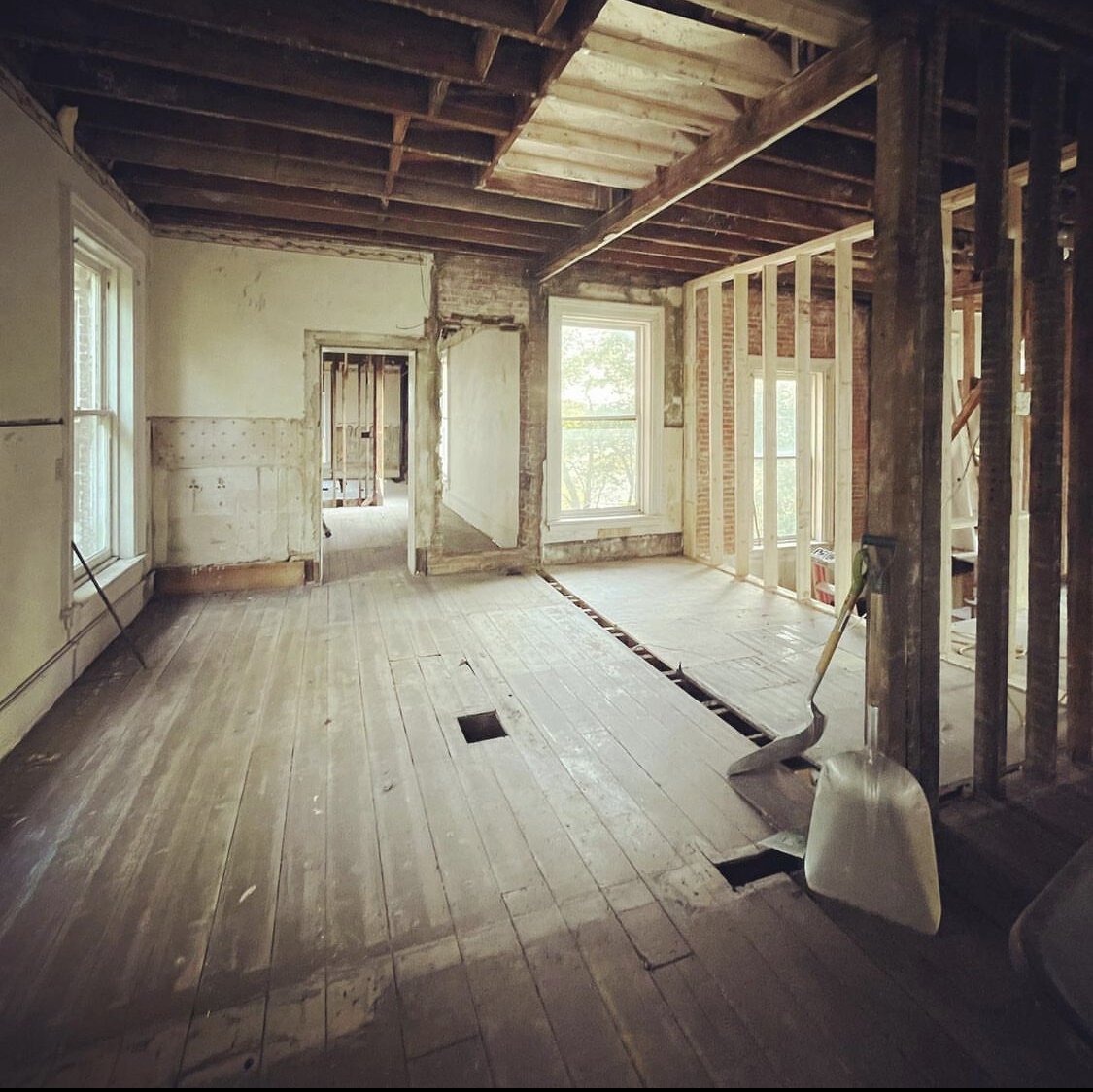 The interior of the Bain's home during renovation.