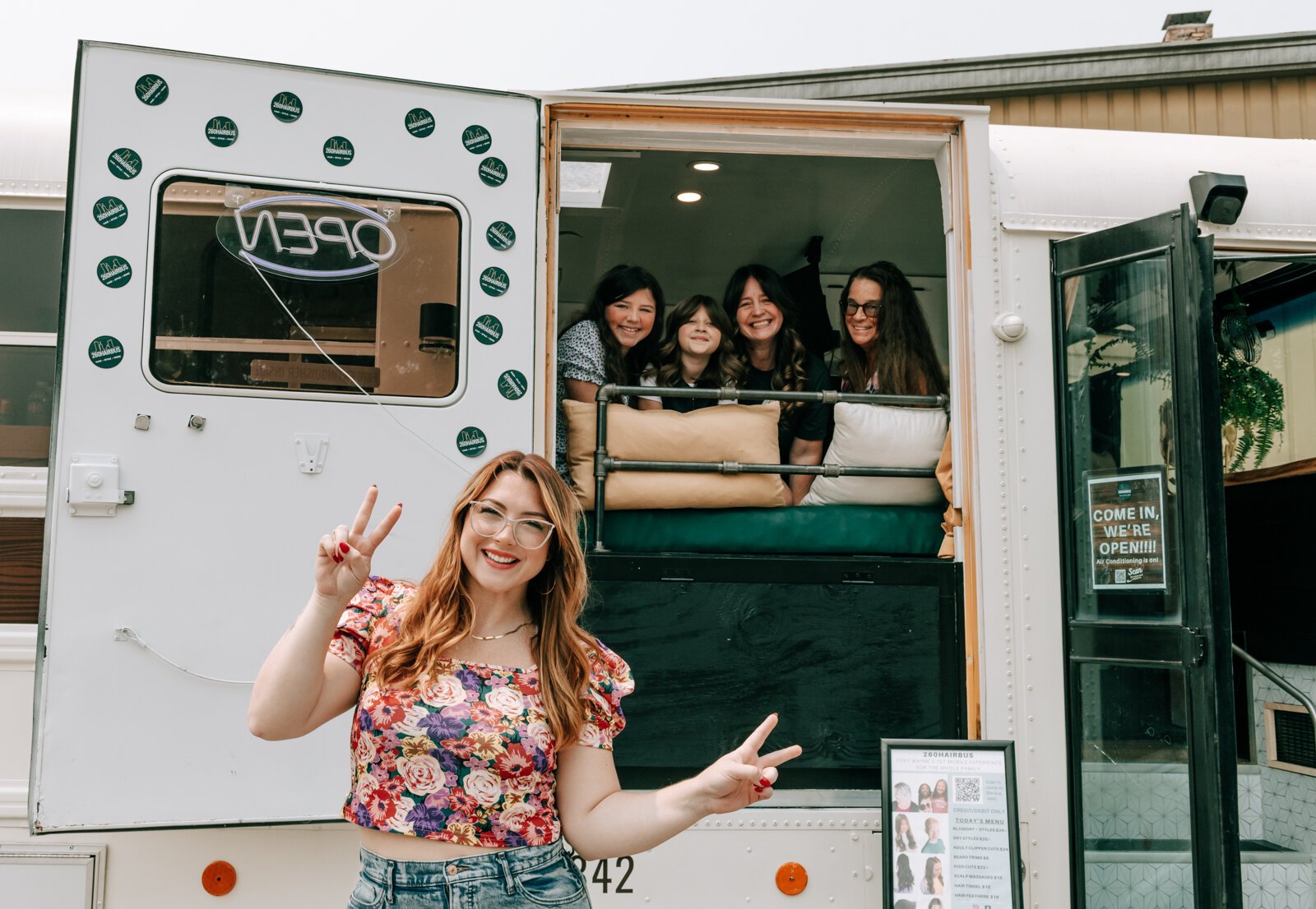 Owner Beth Morken in front of the 260HairBus, which she renovated herself.