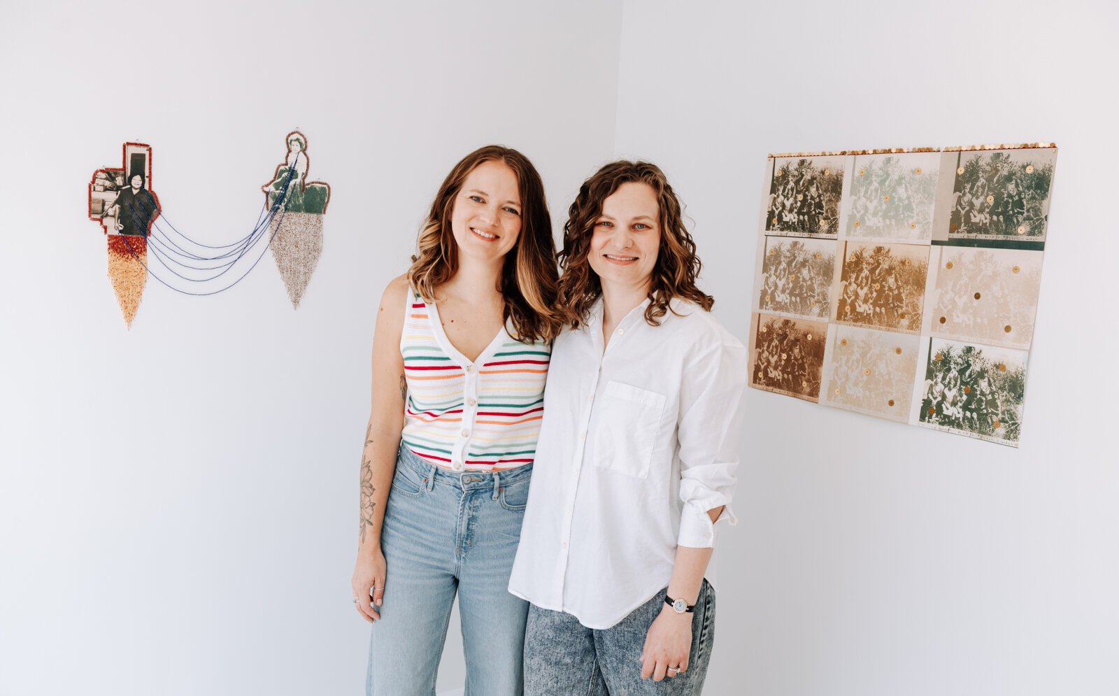 Co-Directors of Kinhouse Gallery Kaylan Buteyn, left, and Dana Caldera at Kinhouse Gallery, 1601 Oakland St, Fort Wayne, Indiana