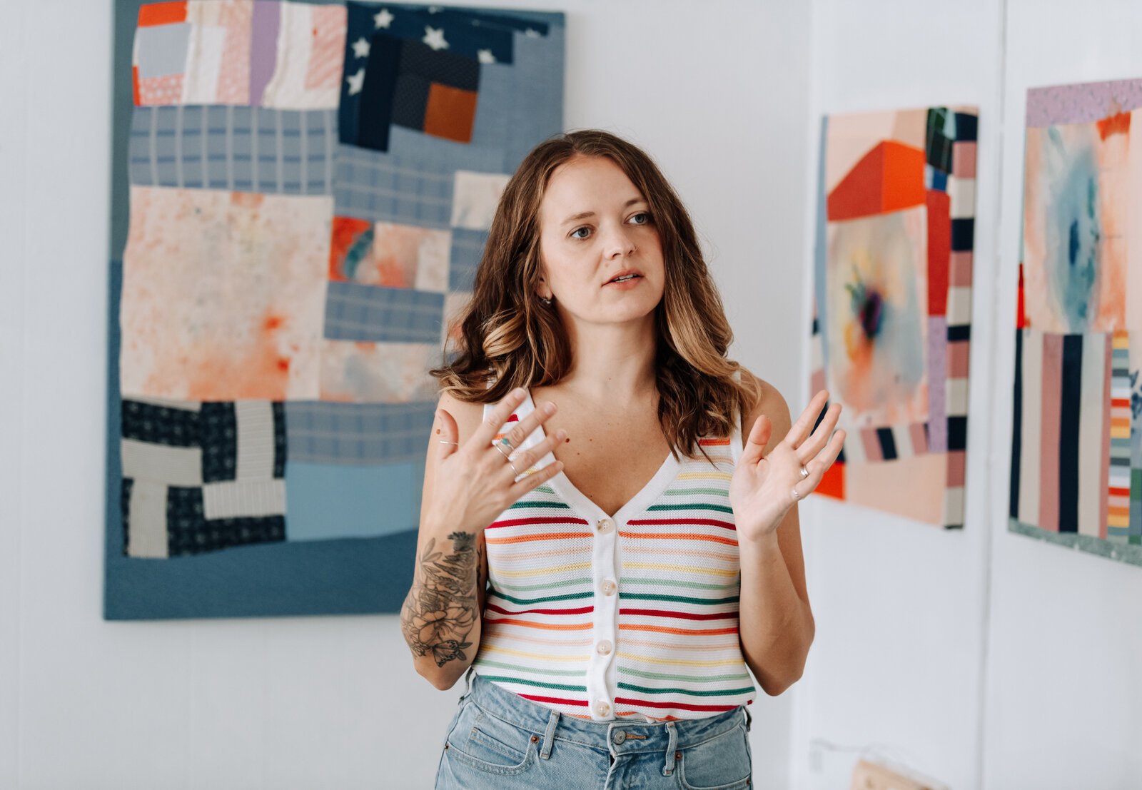 Kaylan Buteyn in her studio workspace at Kinhouse Gallery.
