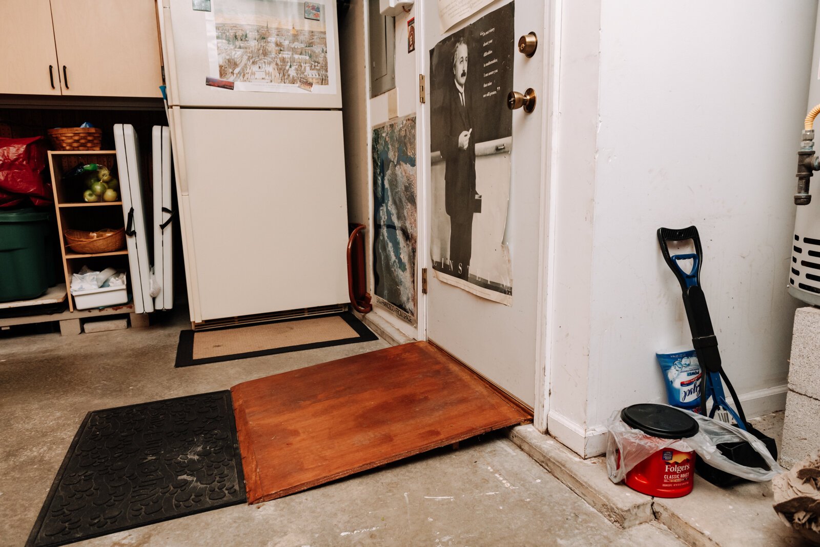 Ramps leading to and from the garage help make the house more wheelchair accessible for Ron Duchovic.