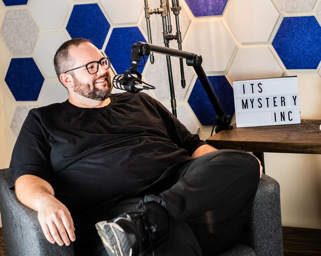 Shane Waters in his Wabash-based podcast studio.