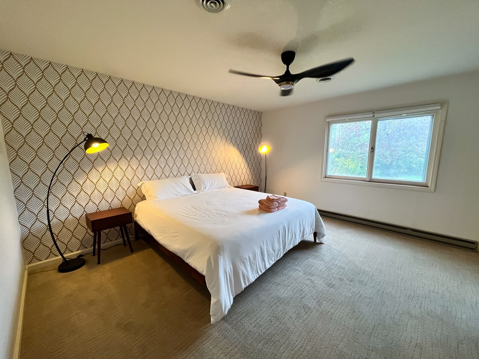 A bedroom in the Airbnb recreation of Fawn Liebowitz's childhood home from the movie "Animal House."