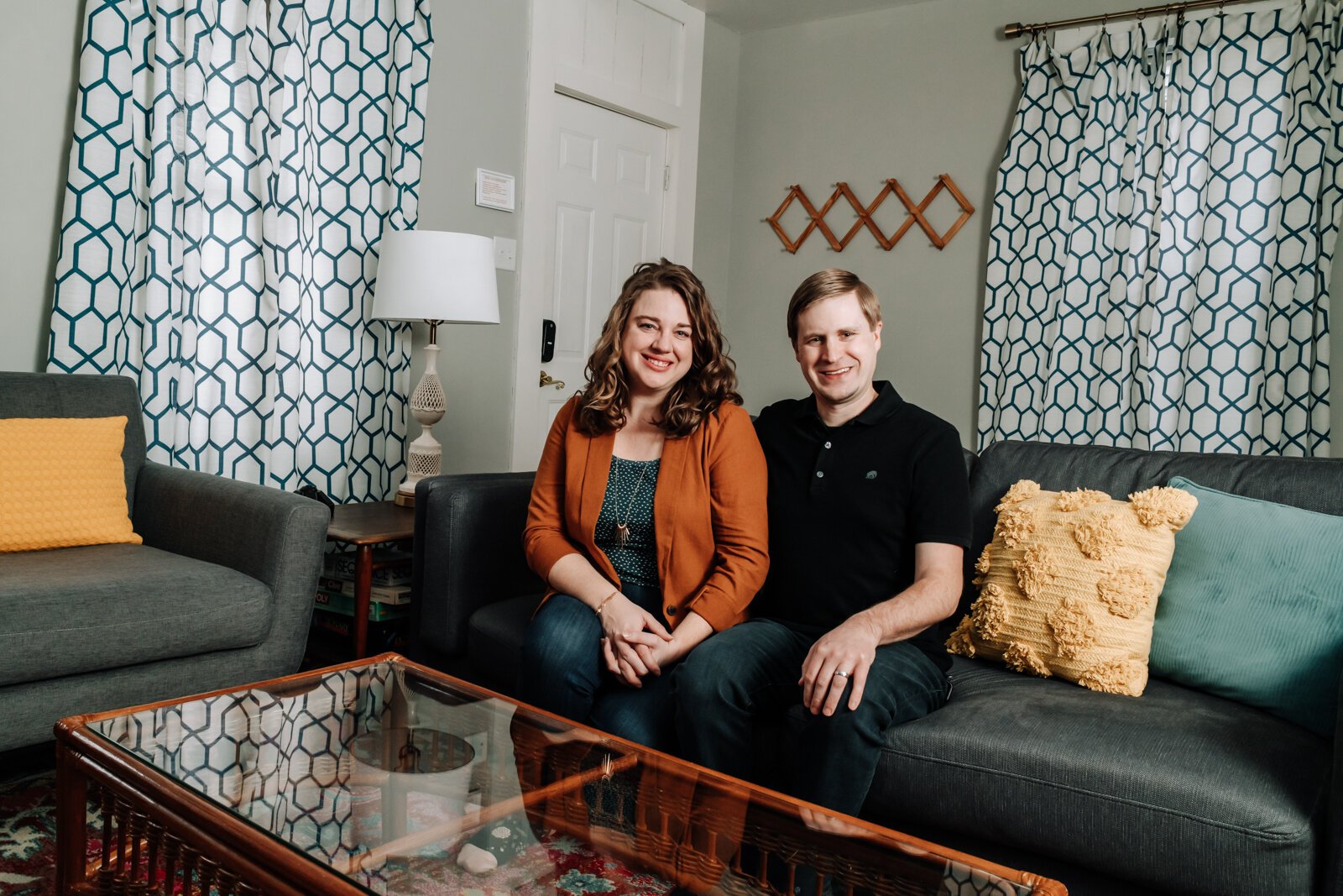 Kelley and Ryan Benton in the Fort Wayne property they rent out on Airbnb.