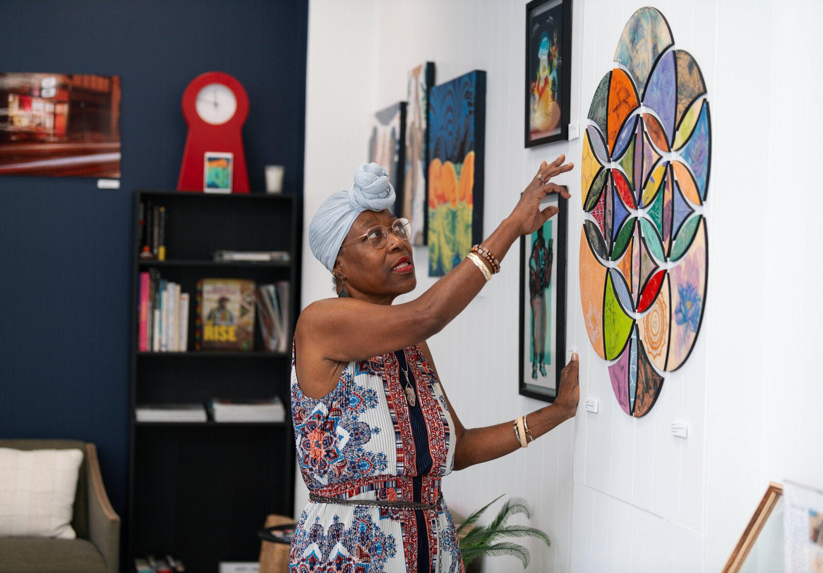 Clydia Early, owner of the BIPOCA Incubator and Gallery, talks about the "Encaustic Panel" by Nancy Fritz.