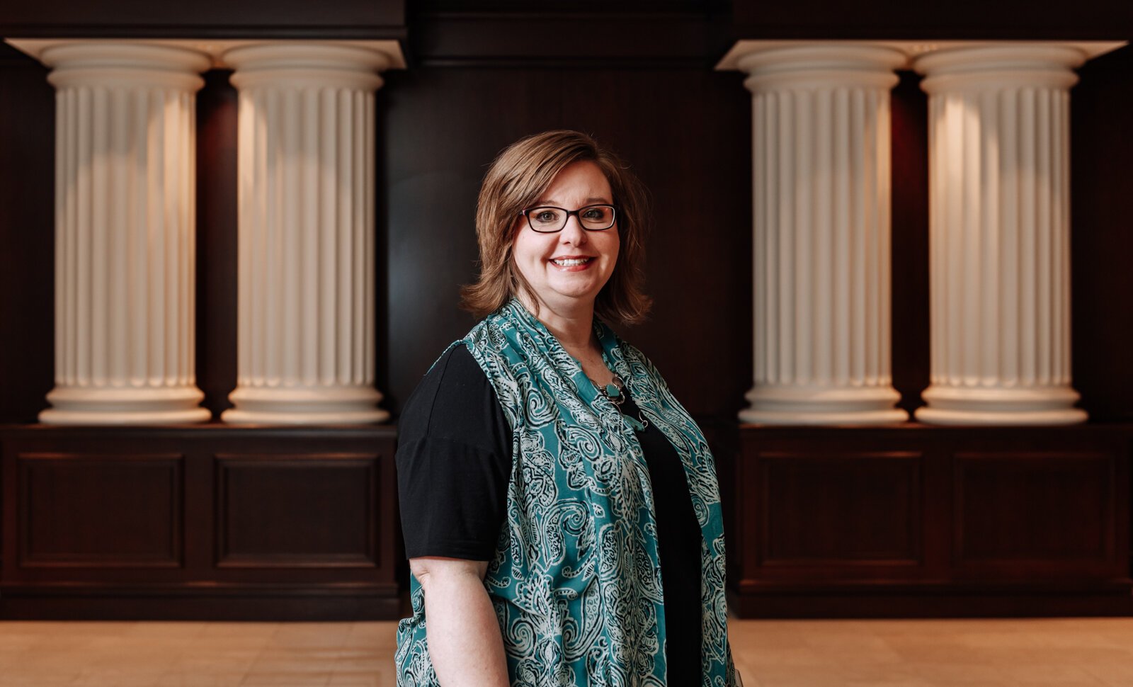 Portrait of Emily Almodovar, Public Information Officer at Allen County at Citizens Square.