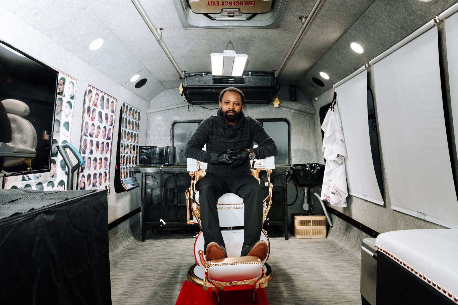 Portrait of Elgien Richardson, owner of Kingdom Crowns Mobile Barbershop.